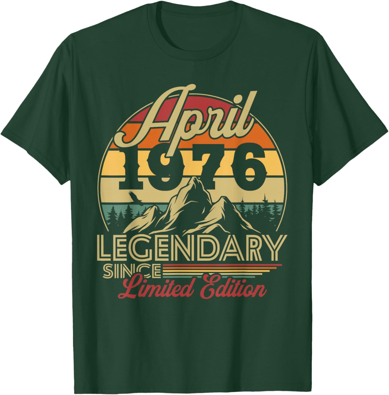 Vintage Cadeau d'anniversaire 50 Ans pour Né en Avril 1976 T-Shirt - T-Shirt | Forest