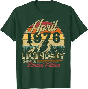 Vintage Cadeau d'anniversaire 50 Ans pour Né en Avril 1976 T-Shirt - T-Shirt | Forest