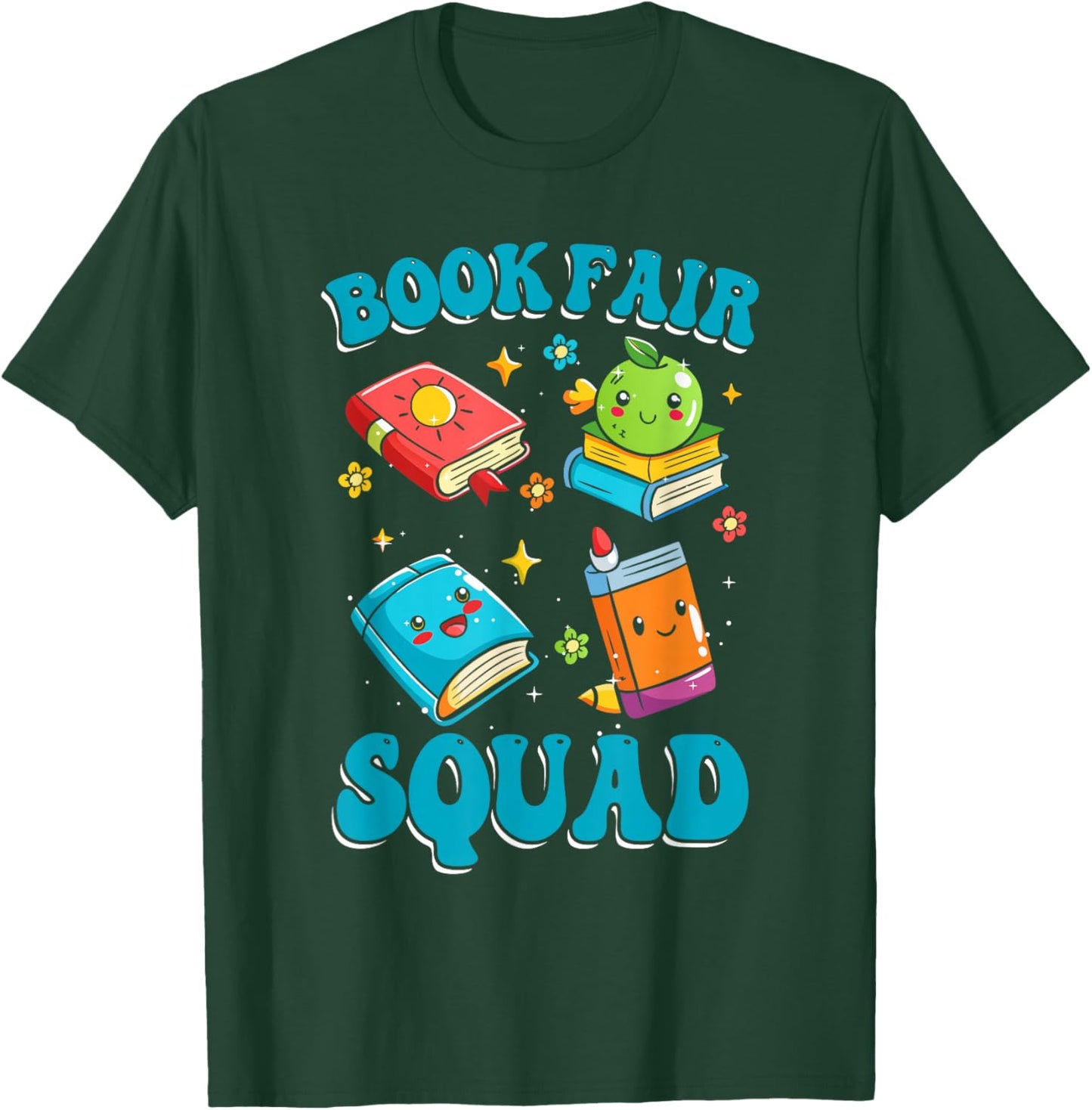 Book Fair Kids Bookworm Library Librarian T-Shirt - T-Shirt | Forest