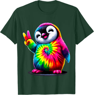 Tie-Dye Penguin Hippie Peace Sign T-Shirt - T-Shirt | Forest