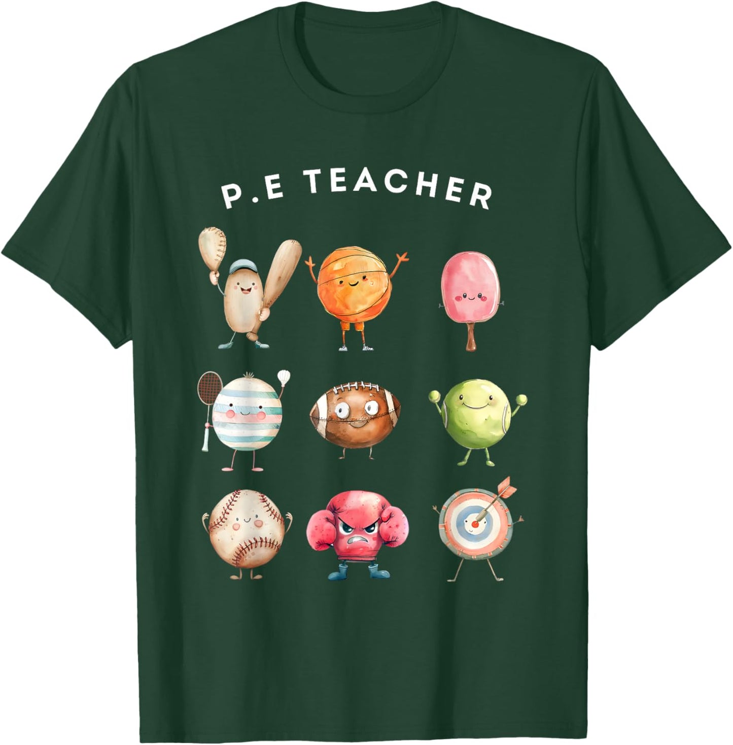 Physical Education Teacher PE Teacher Specials Back School Men Women T-Shirt - T-Shirt | Forest