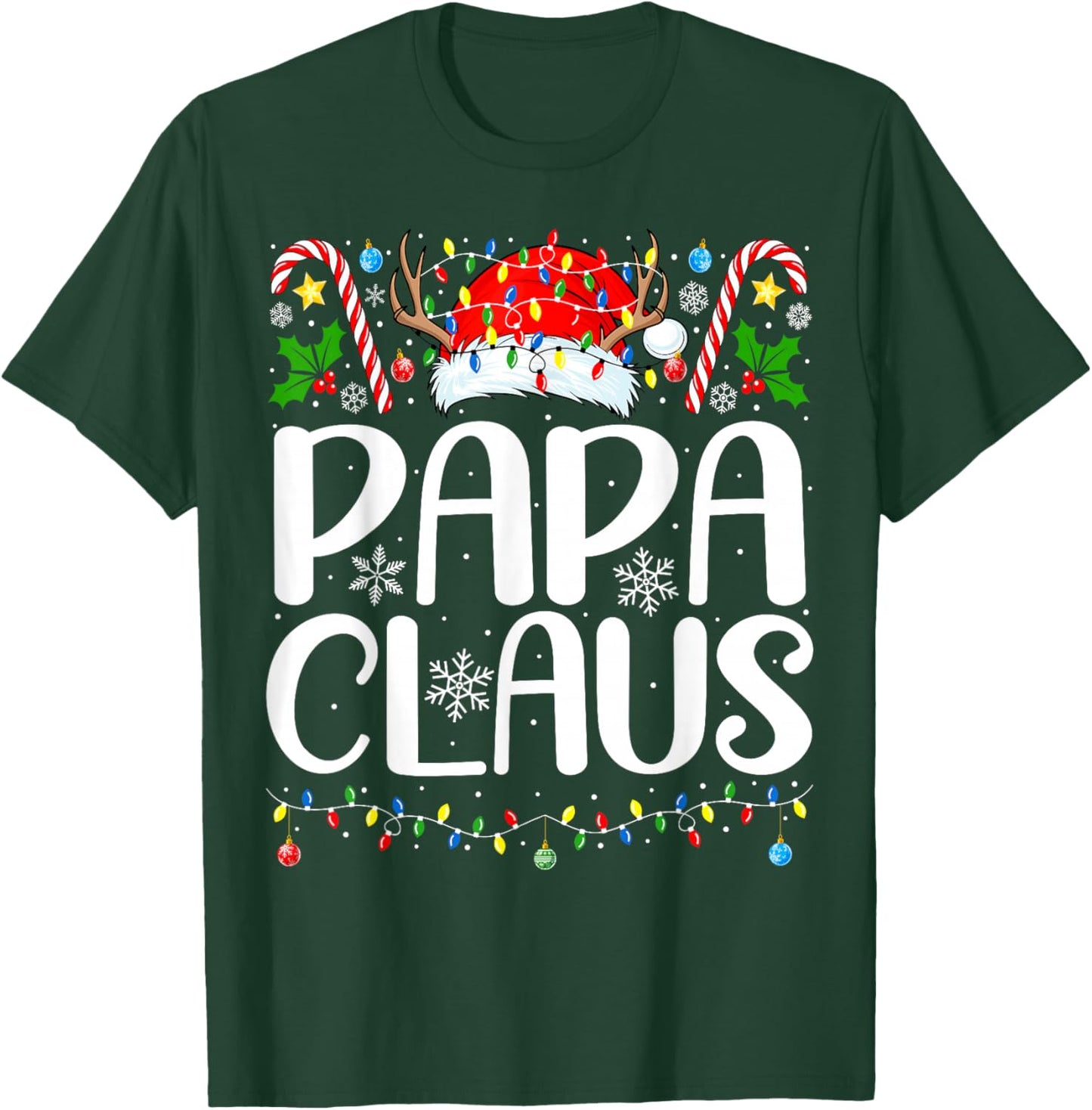 Papa Claus Christmas Dad Xmas Matching Family Christmas T-Shirt - T-Shirt | Forest