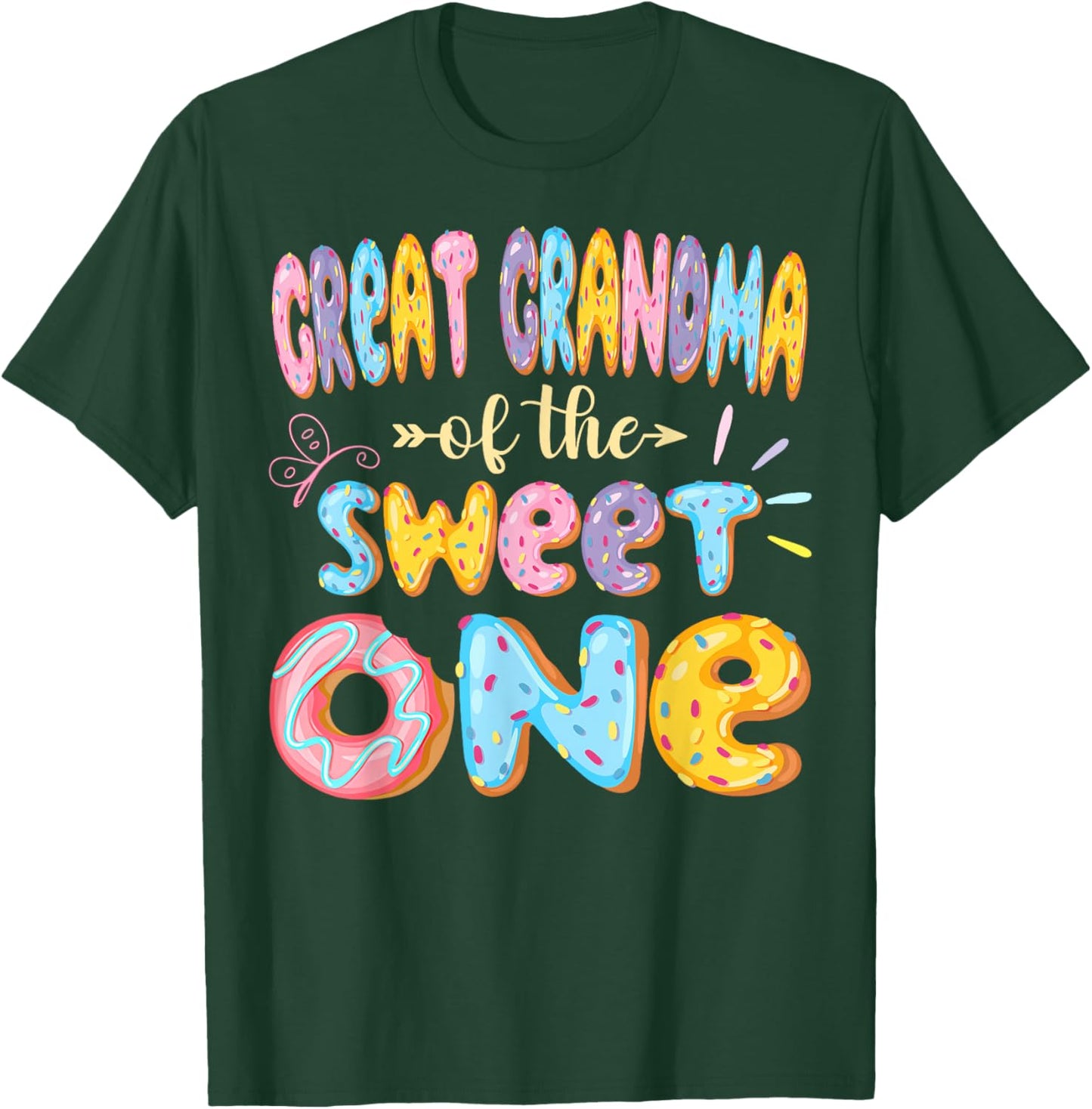 Great Grandma Of The Sweet One 1St Birthday Girl Donut T-Shirt - T-Shirt | Forest