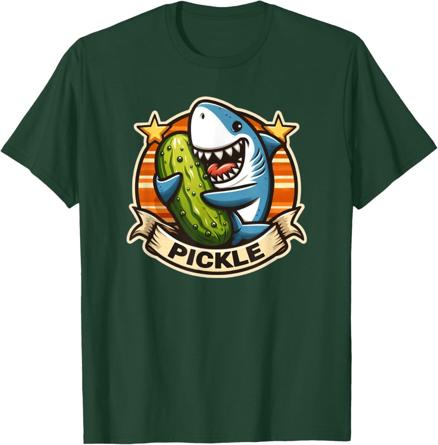 Shark Loves Pickles Vintage T-Shirt - T-Shirt | Forest