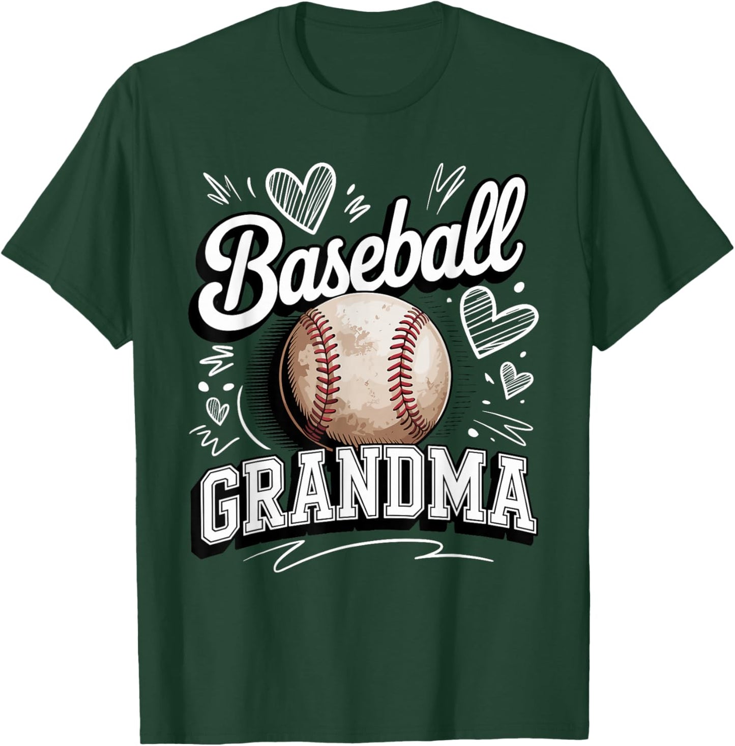 Baseball Grandma Proud Senior League Fan Spirit T-Shirt - T-Shirt | Forest
