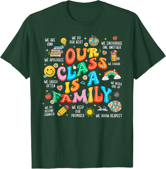 Our Class Is A Family, Teacher Appreciation, Back To School Men Women Kids T-Shirt - T-Shirt | Forest