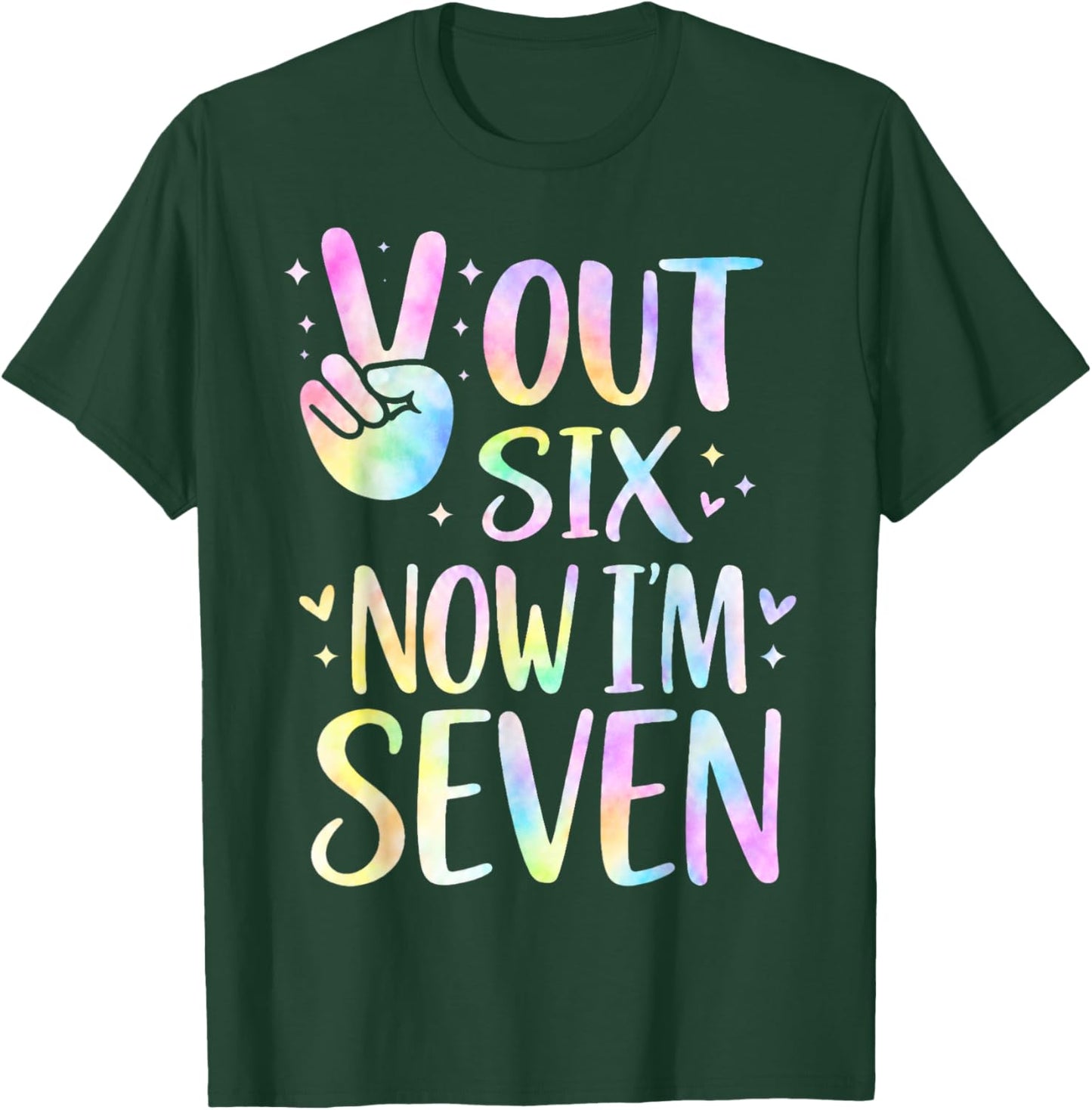 7th Birthday Girl Outfit I was 6 Now Im 7 Year Old Six Seven T-Shirt - T-Shirt | Forest