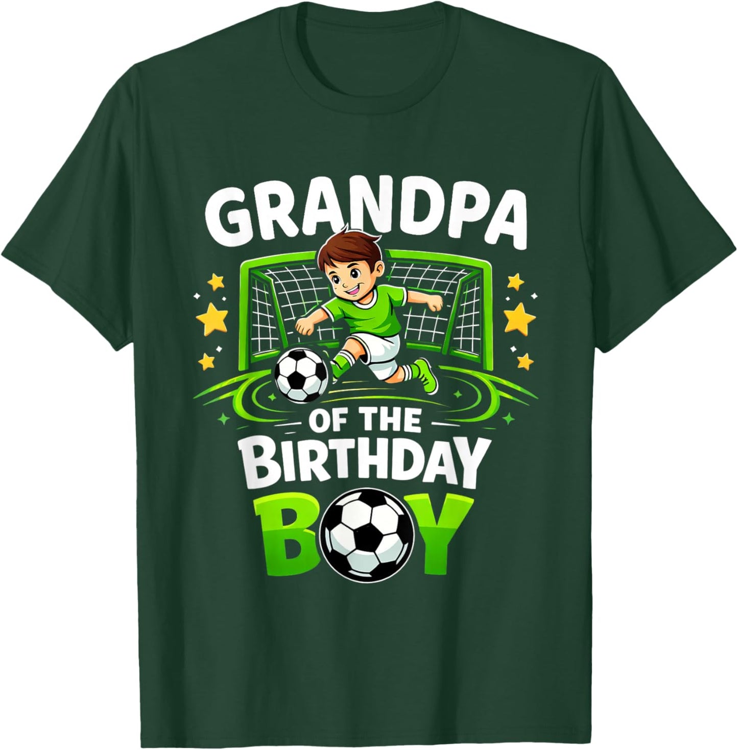 Grandpa of The Birthday Boy Soccer Ball Funny Soccer Grandpa T-Shirt - T-Shirt | Forest
