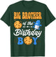 Big Brother Of The Birthday Boy Milk & Cookies 1St Birthday T-Shirt - T-Shirt | Forest