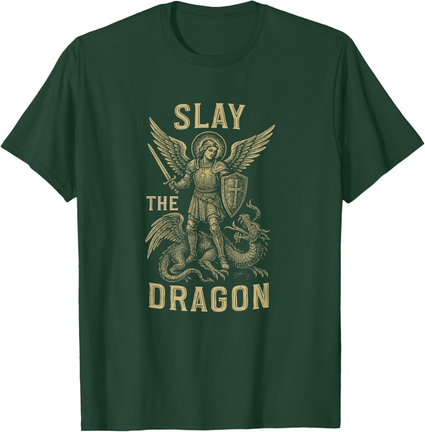St. Michael The Archangel Catholic Graphic T-Shirt - T-Shirt | Forest