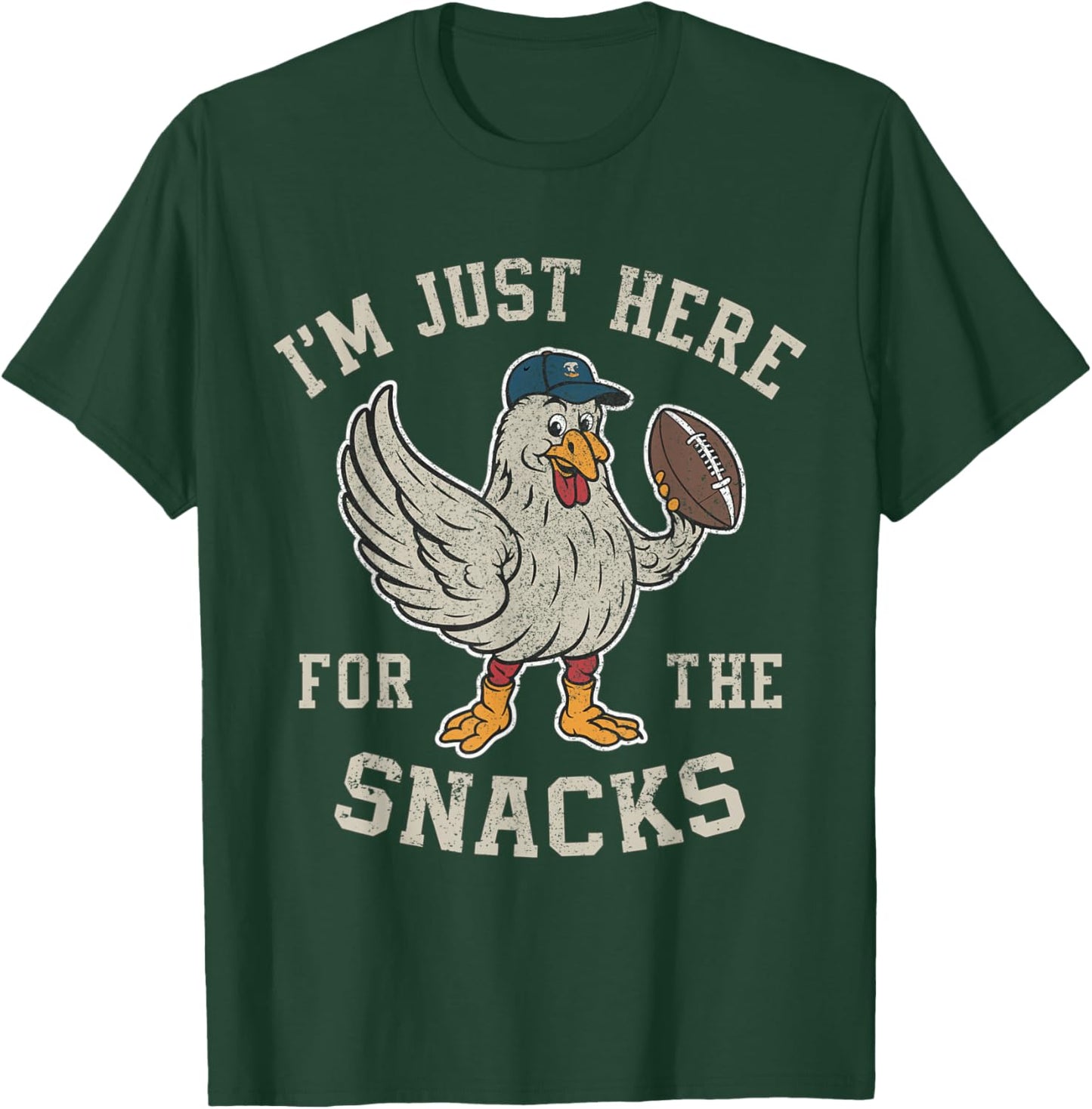 Funny I'm Just Here for The Snacks Football T-Shirt - T-Shirt | Forest