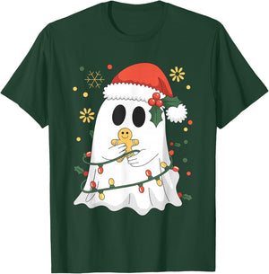 Ghost Christmas Santa Spooky Christmas T-Shirt - T-Shirt | Forest