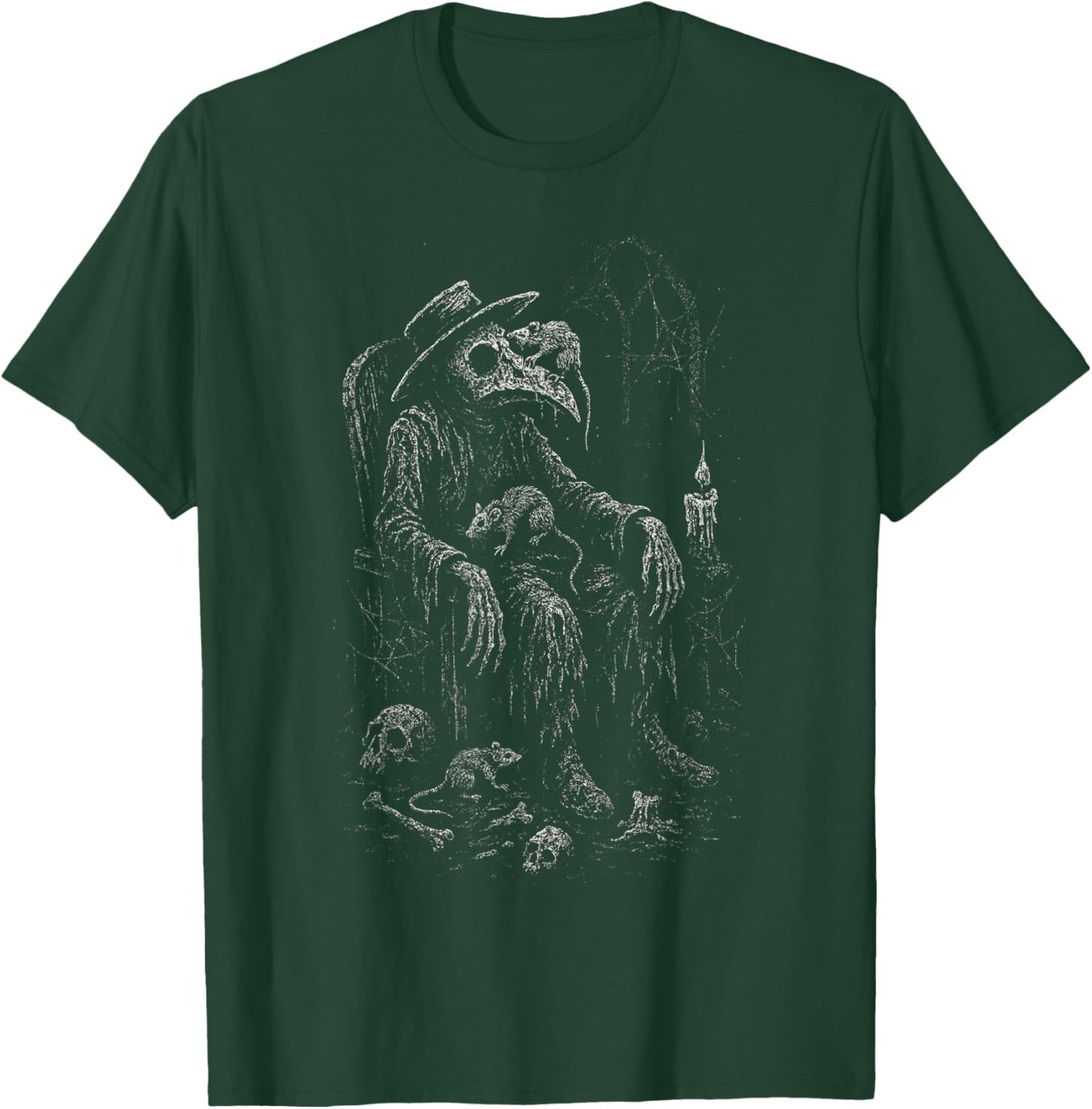 Plague Doctor Rats Horror Emo Goth Alt Deathcore Dark Art T-Shirt - T-Shirt | Forest