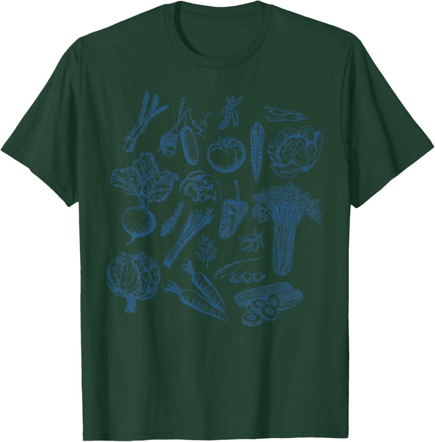 Vintage 90s Tattoo Gardening Vegetable Veggie Lovers T-Shirt - T-Shirt | Forest