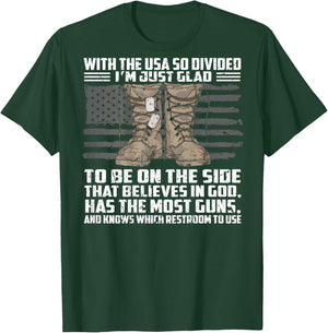 With The USA So Divided I'm Just Glad To Be On (on back) T-Shirt - T-Shirt | Forest