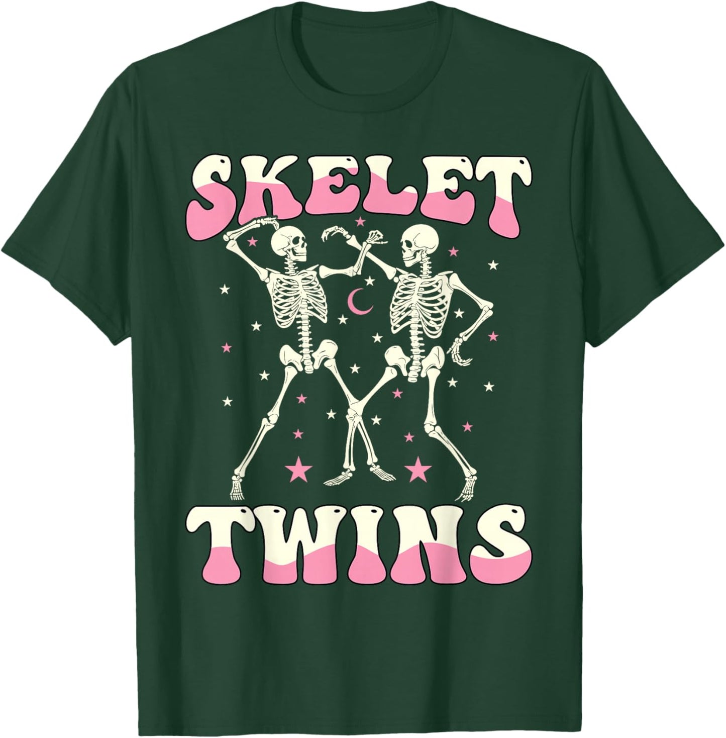 Skeletwins Dancing Skeletons Matching Halloween Twin Girls T-Shirt - T-Shirt | Forest
