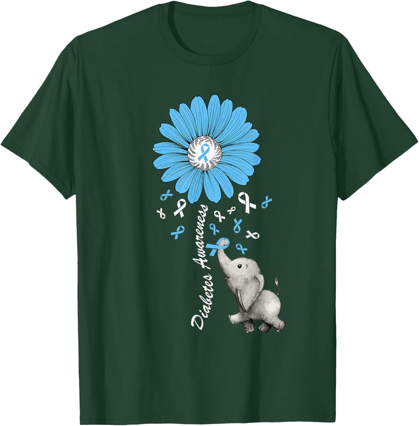 Diabetes Awareness Retro Elephant Diabetes Awareness 2024 T-Shirt - T-Shirt | Forest