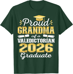 Proud Grandma of 2026 Valedictorian Graduate 26 T-Shirt - T-Shirt | Forest