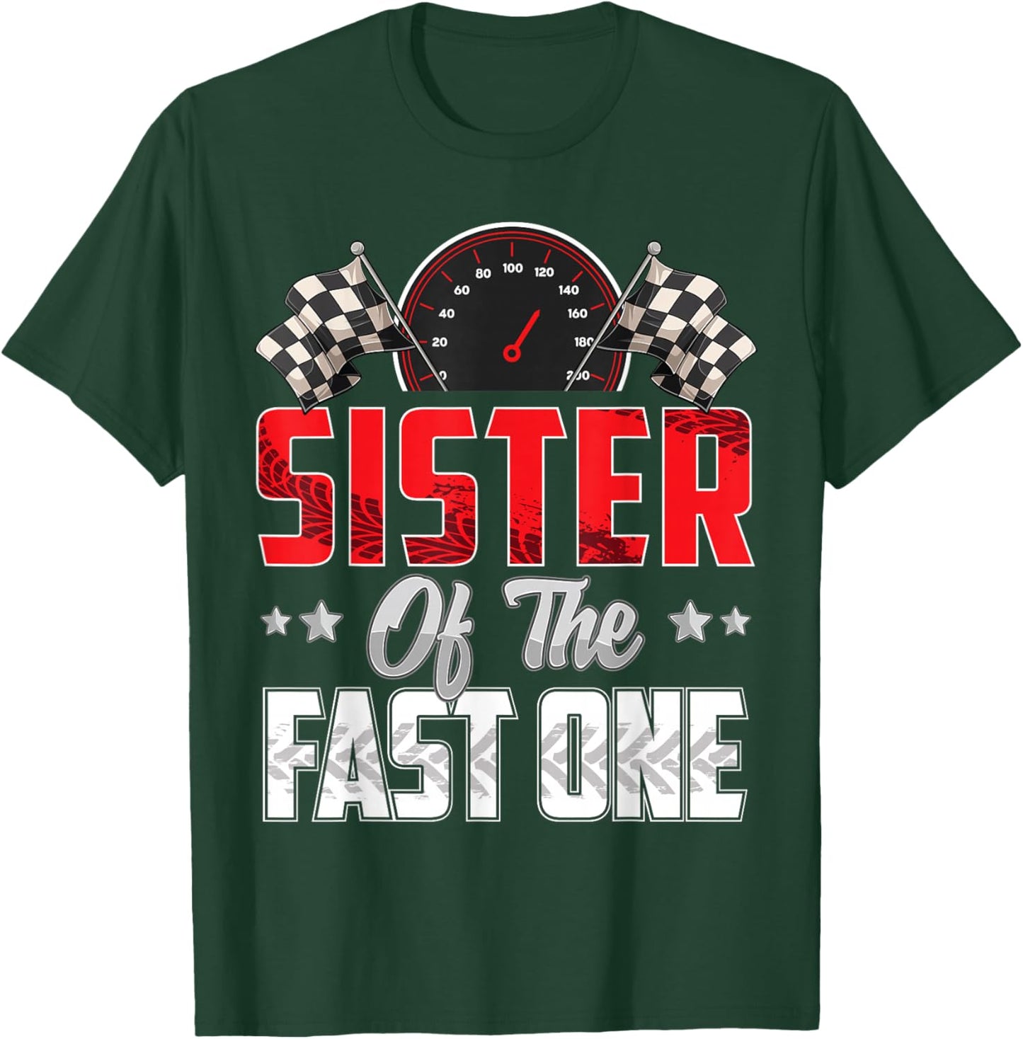 1 year old racing car fast one birthday 1st Family Sister T-Shirt - T-Shirt | Forest