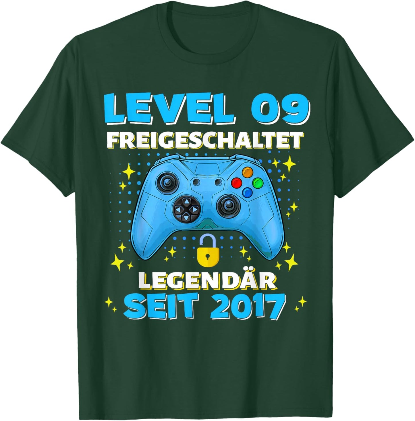 Level 9 Years Birthday Shirt Boy Gamer 2017 Birthday T-Shirt - T-Shirt | Forest