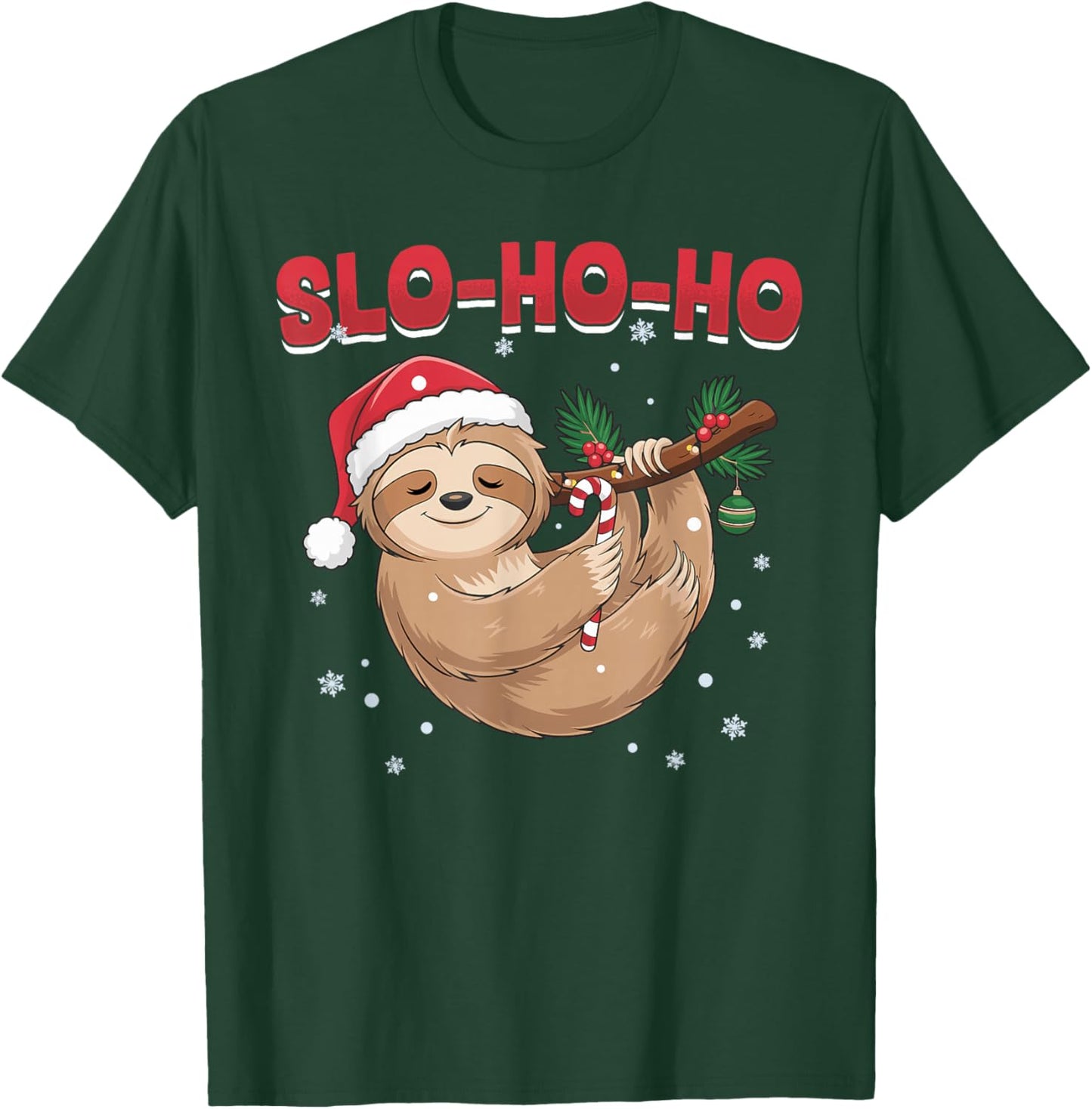 Sloth Christmas Animal Slo-Ho-Ho T-Shirt - T-Shirt | Forest