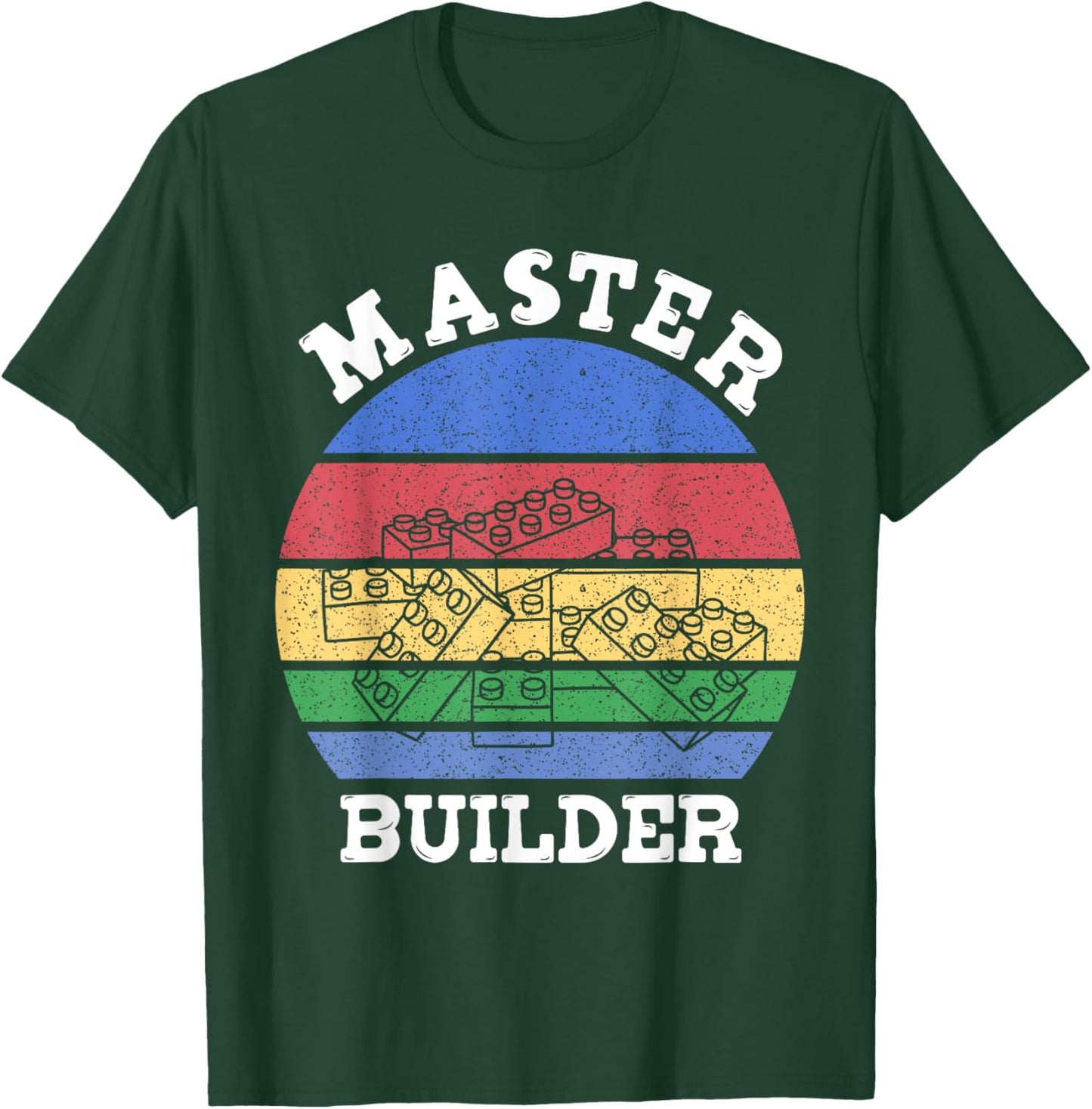 Master Builder Retro Vintage Kids Building Blocks Men Boys T-Shirt - T-Shirt | Forest