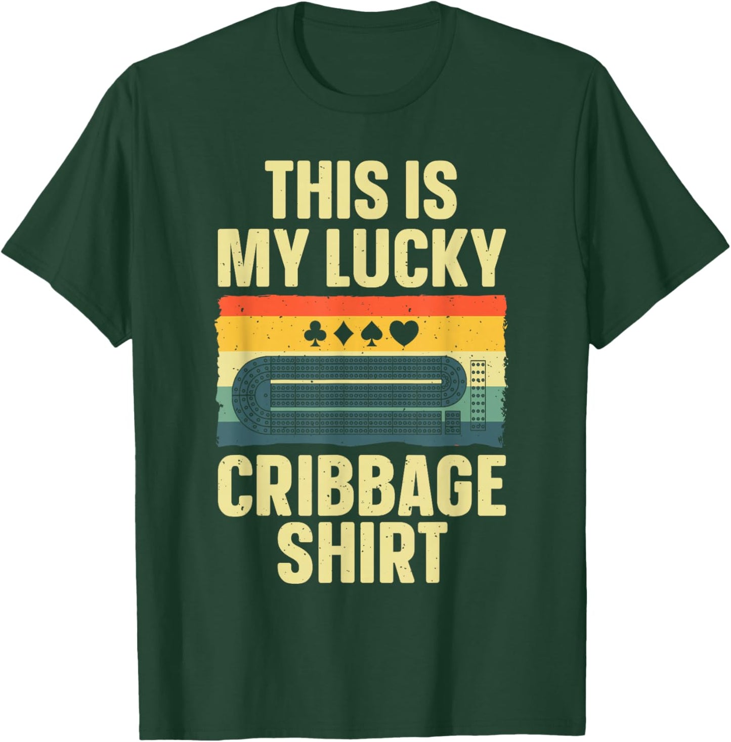 Cribbage Gift Cribbage Board Accessories & Stuff Adult Black Small Classic Fit Short Sleeve Humorous Casual Cribbage Art Women Children Birthday Celebrants T-Shirt - T-Shirt | Forest