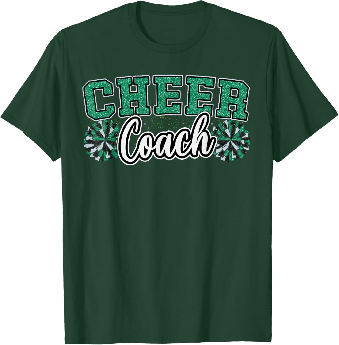 Loud Proud Cheer Coach Pom Poms Green Cheerleader Women T-Shirt - T-Shirt | Forest