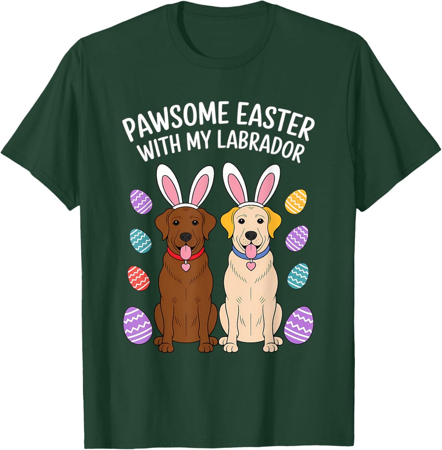 Labrador Retriever Bunny Springs Eggs Easter Lab Dog Women T-Shirt - T-Shirt | Forest