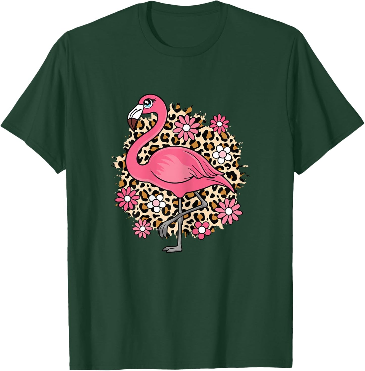 Cute Flamingo Lover Women Girls Kids T-Shirt - T-Shirt | Forest