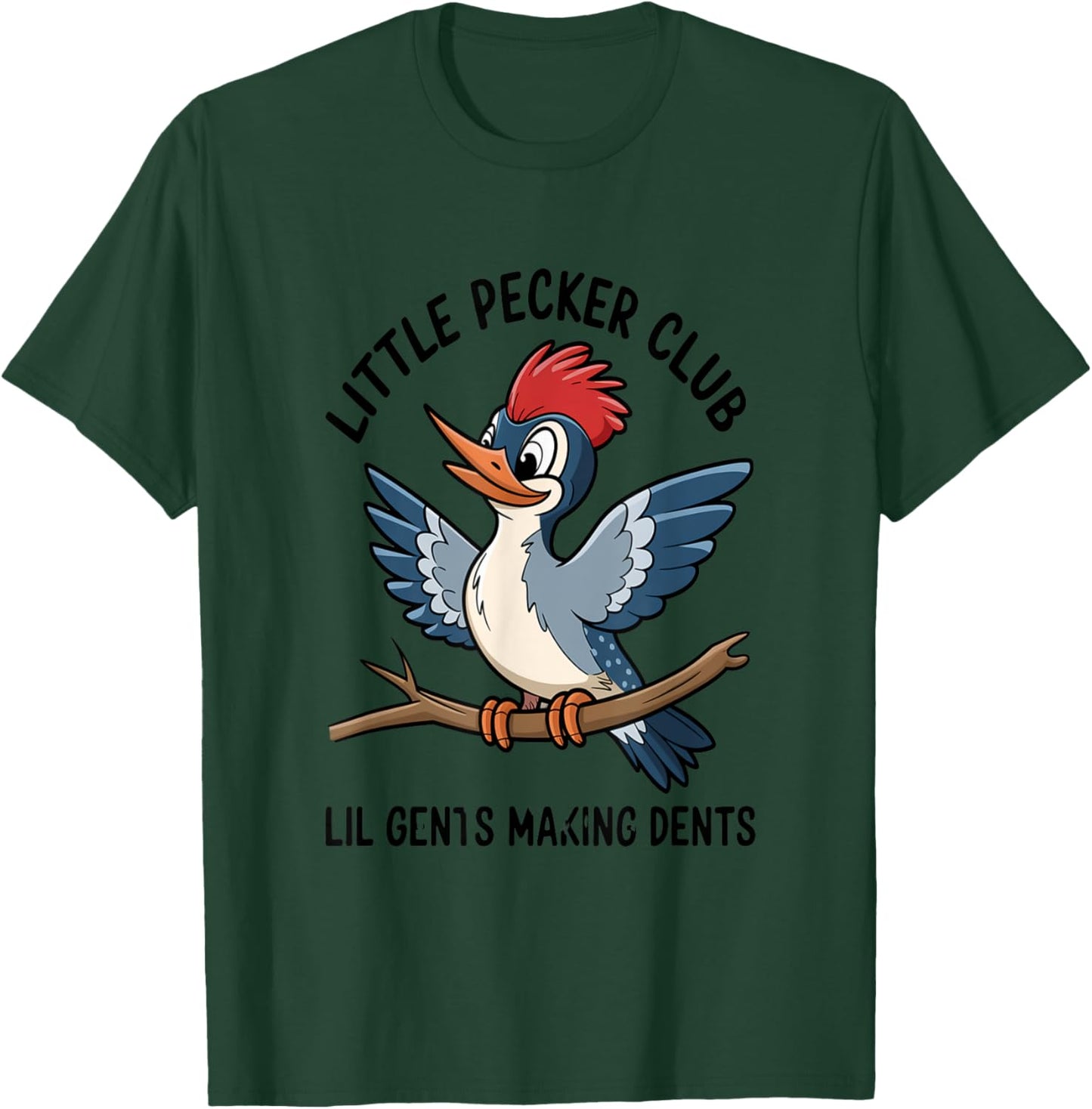 Cute Cartoon Woodpecker Club Nature Lovers T-Shirt - T-Shirt | Forest