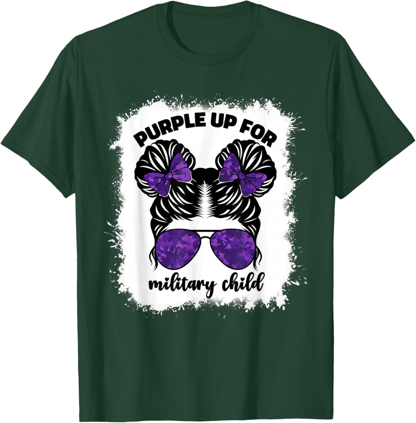 Purple Up For Military Kids Girls Month Of Military Child T-Shirt - T-Shirt | Forest