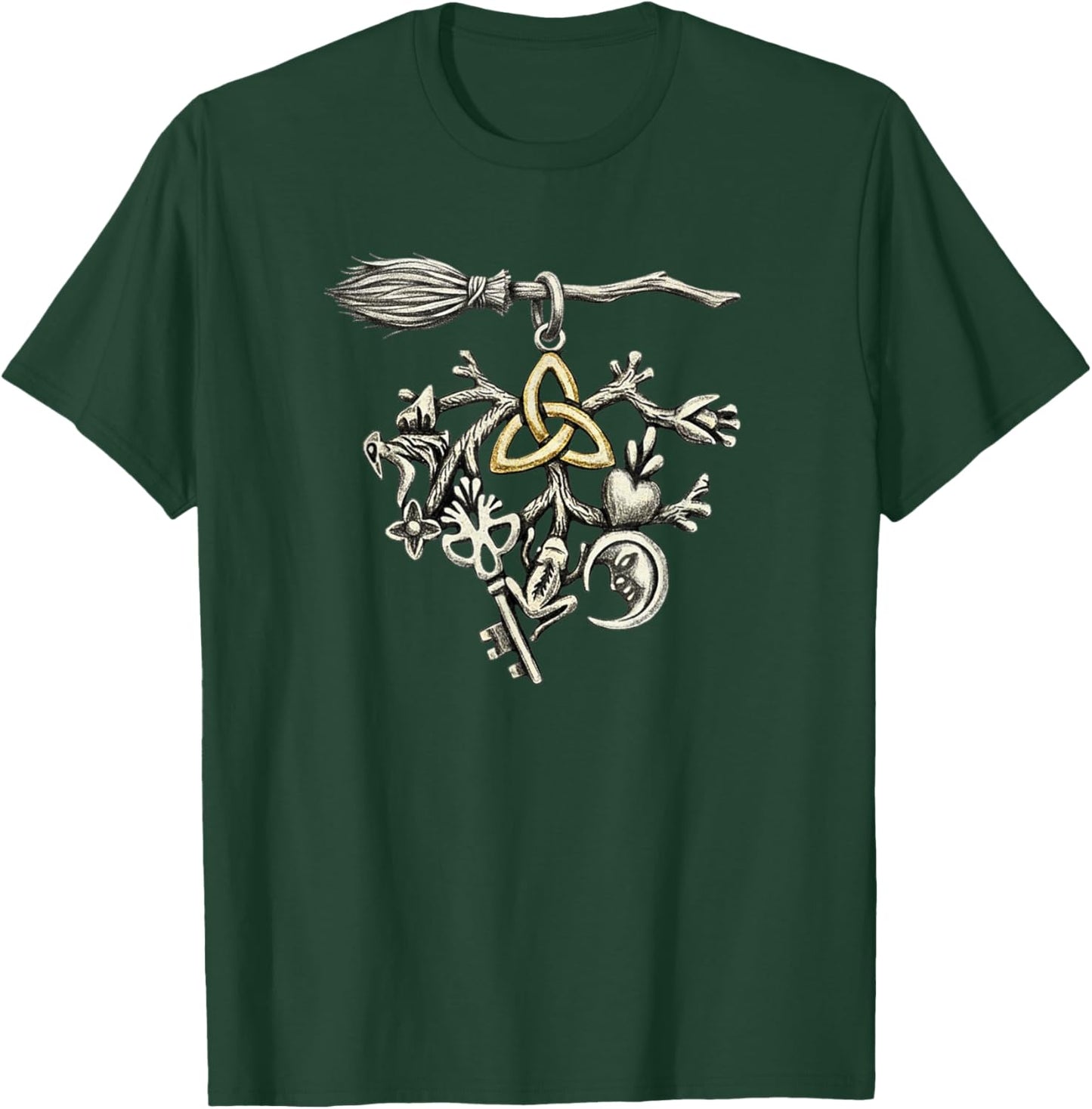 Italian Cimaruta Amulet Witchcraft Magic Protective Symbol T-Shirt - T-Shirt | Forest
