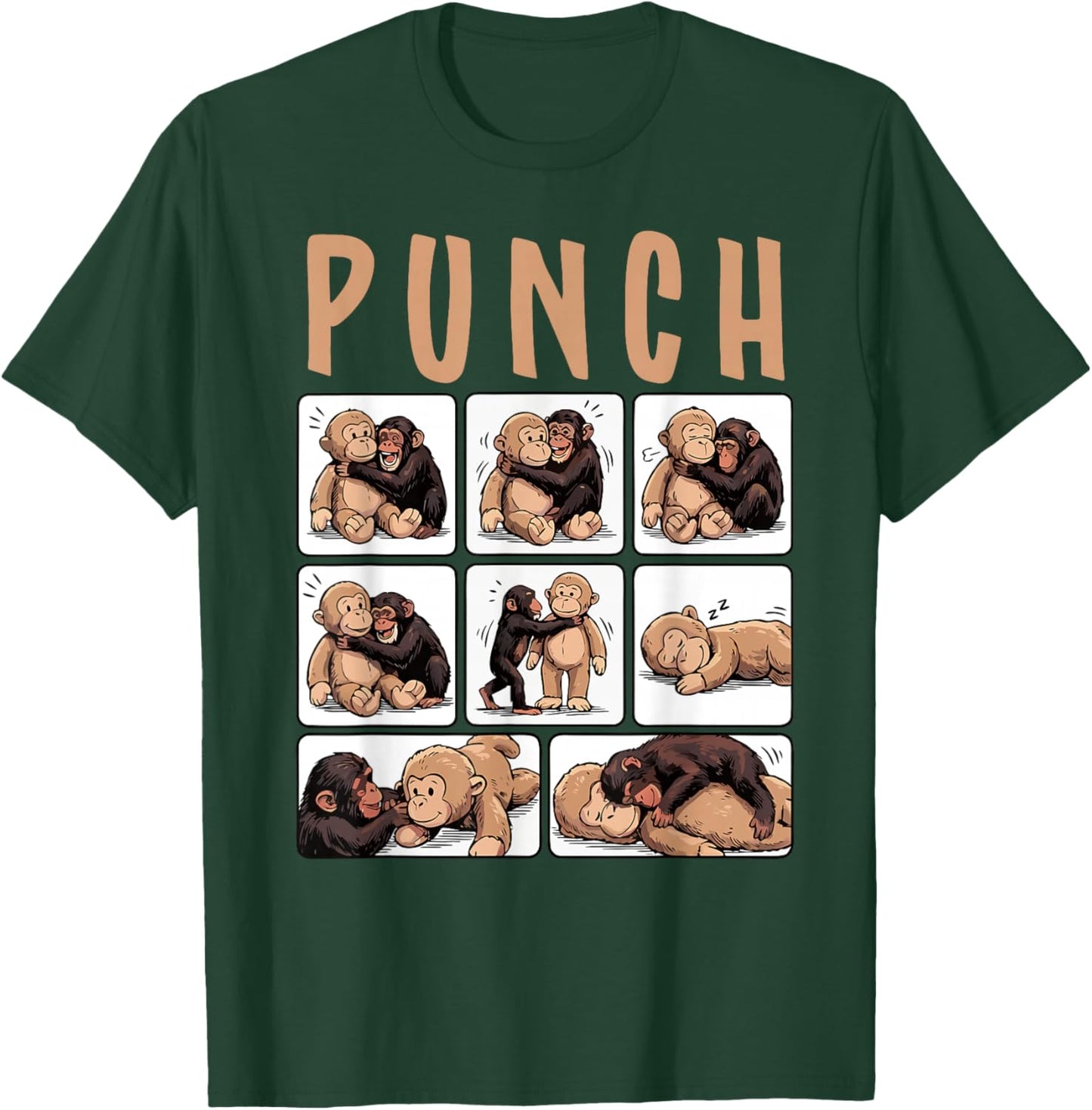 Cute Monkey Punch T-Shirt - T-Shirt | Forest