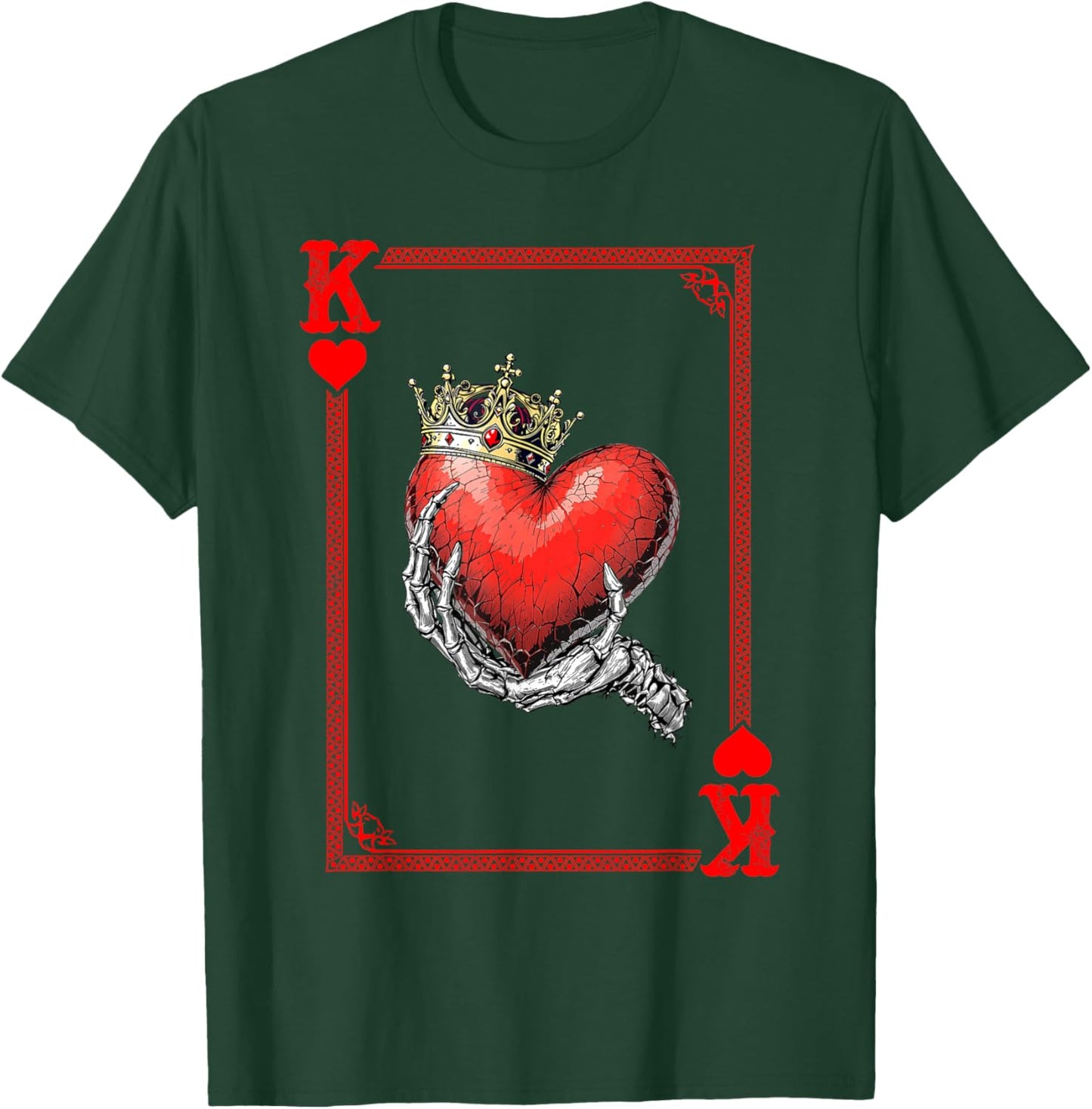 King Queen Of Hearts Playing Card Couple Matching Valentine T-Shirt - T-Shirt | Forest