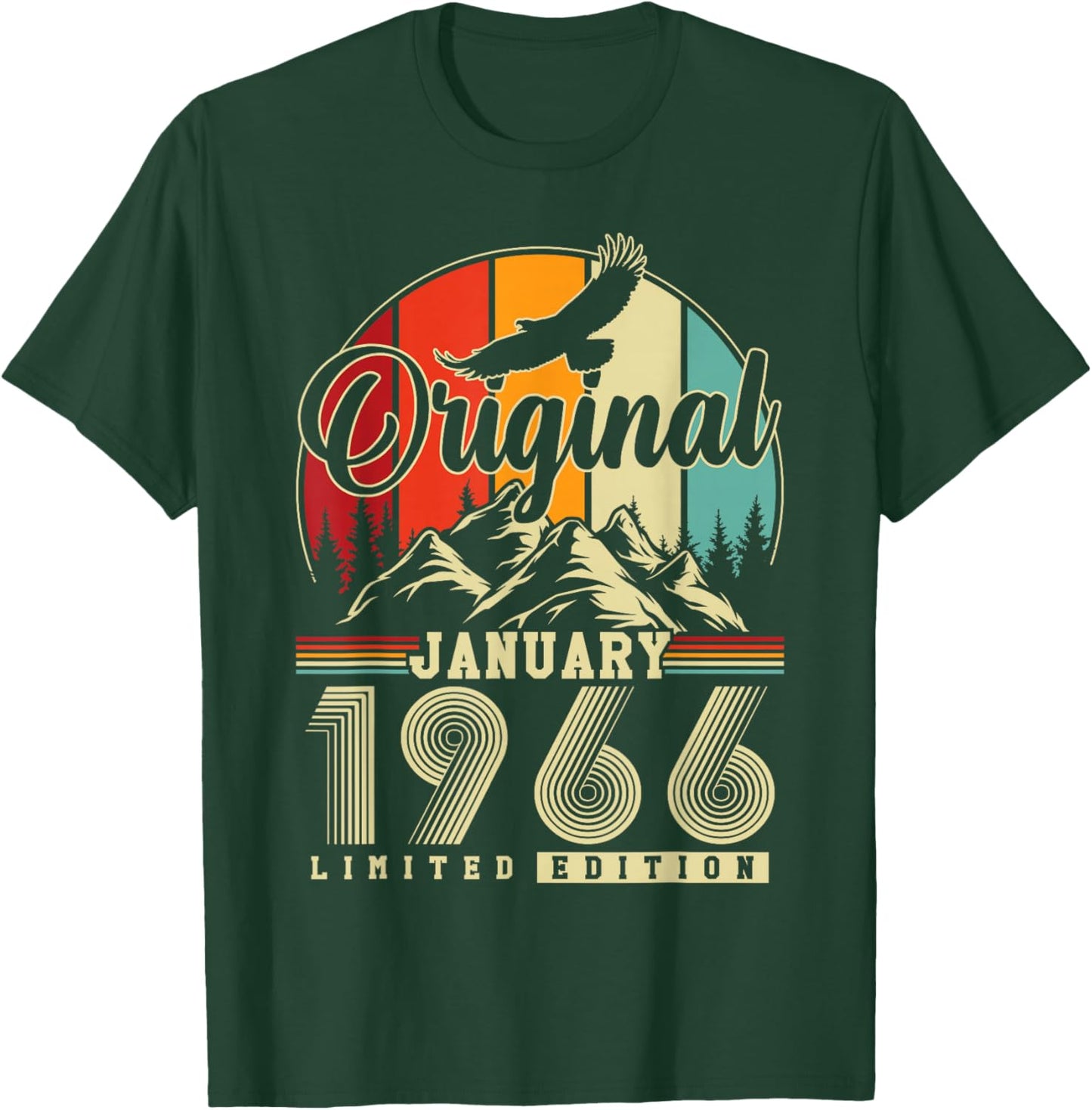 Original January 1966 Vintage Birthday Gift 60 Years T-Shirt - T-Shirt | Forest