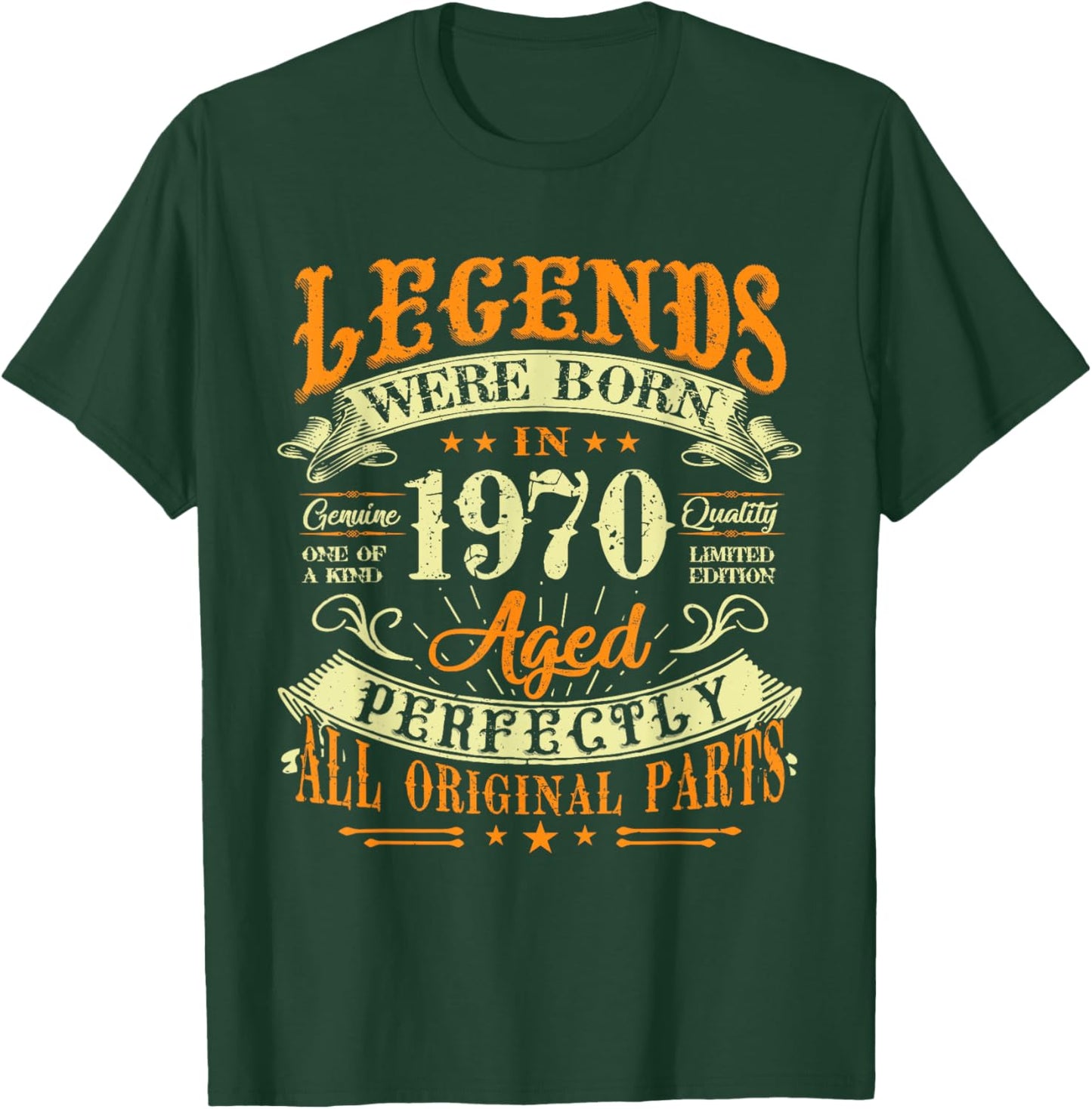 55th Birthday Vintage Legends Born In 1970 55 Years Old T-Shirt - T-Shirt | Forest