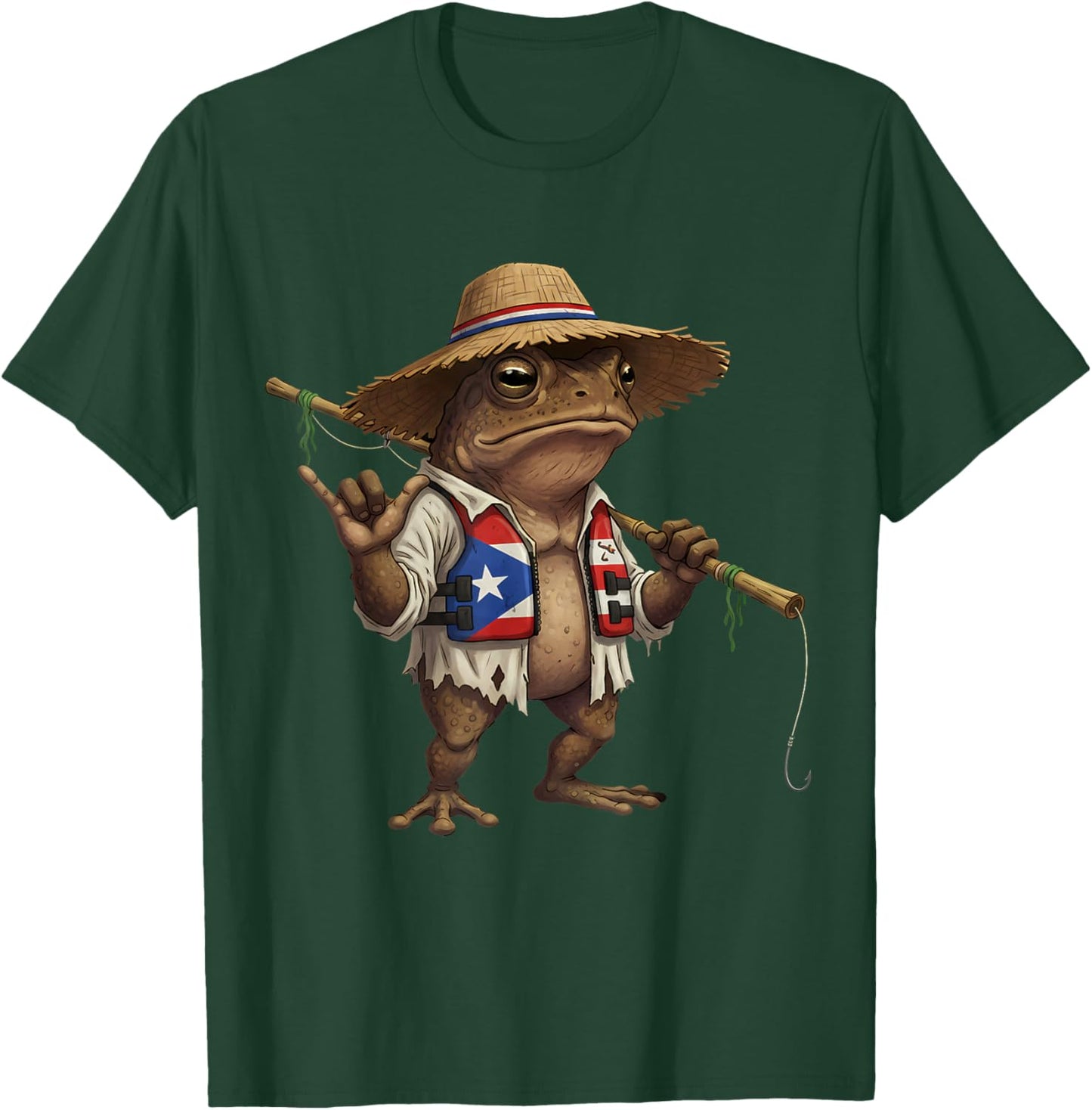 Coqui Frog Puerto Rico Taino Puerto Rican Flag Boricua T-Shirt - T-Shirt | Forest