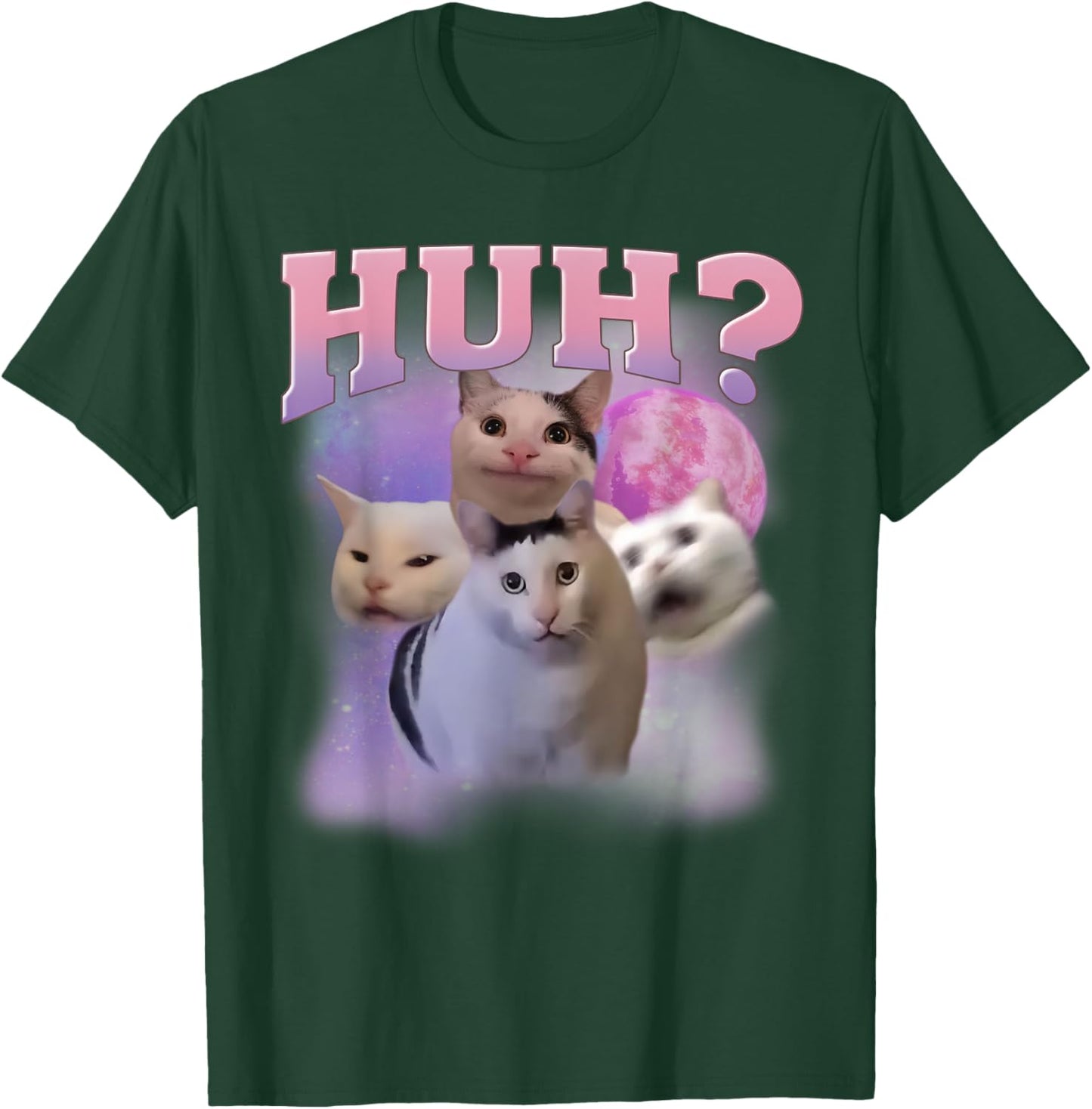 Funny Meme Huh Cat Shirt Cat Lovers Humor Women T-Shirt - T-Shirt | Forest