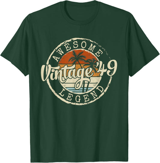 Vintage 1949 77yr 77th Birthday Gifts 77 Years Old T-Shirt - T-Shirt | Forest