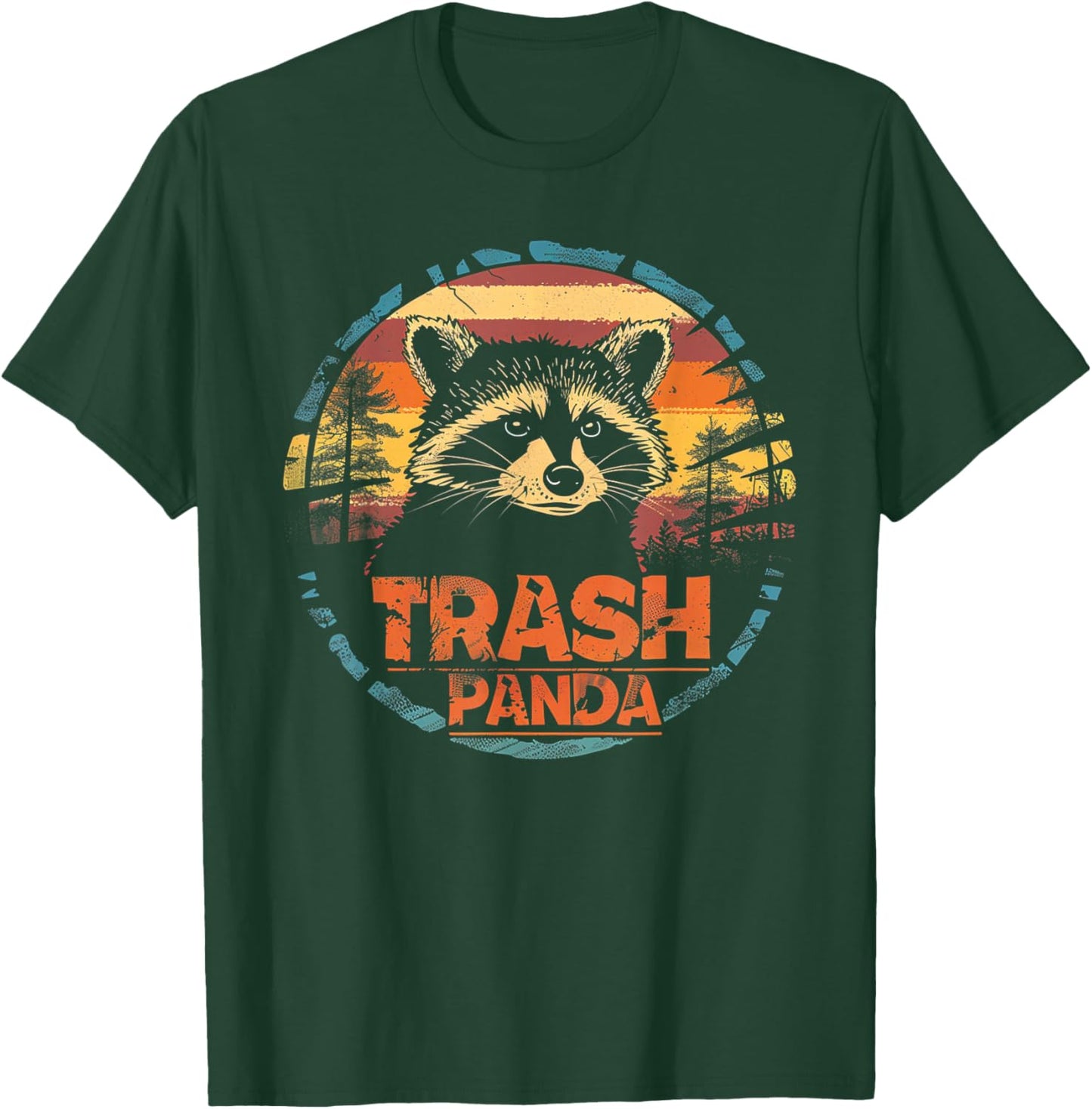 Raccoon Trash Panda - Retro 70s 80s Graphic Vintage Funny T-Shirt - T-Shirt | Forest
