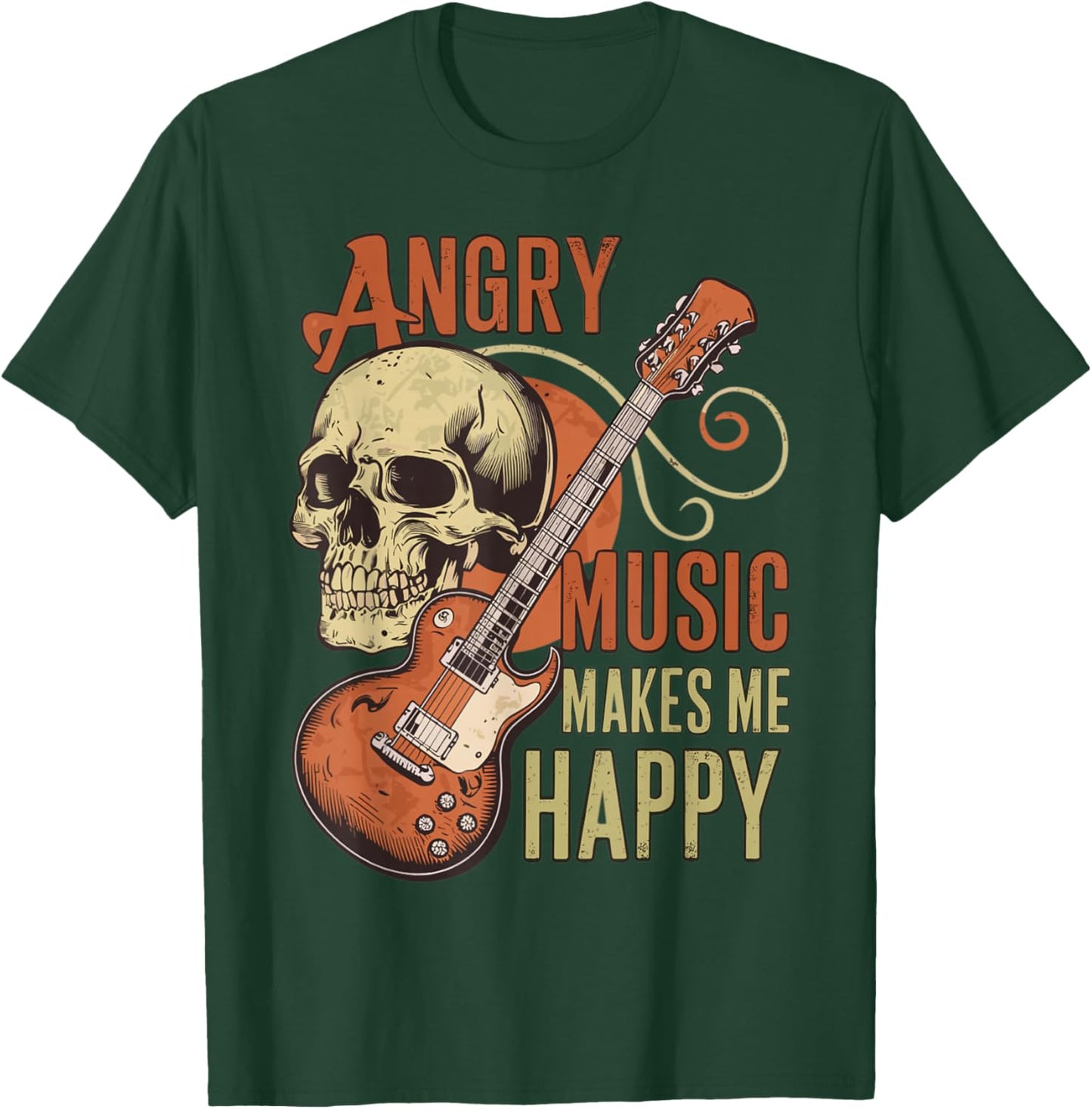Angry Music Makes Me Happy Metalhead T-Shirt - T-Shirt | Forest