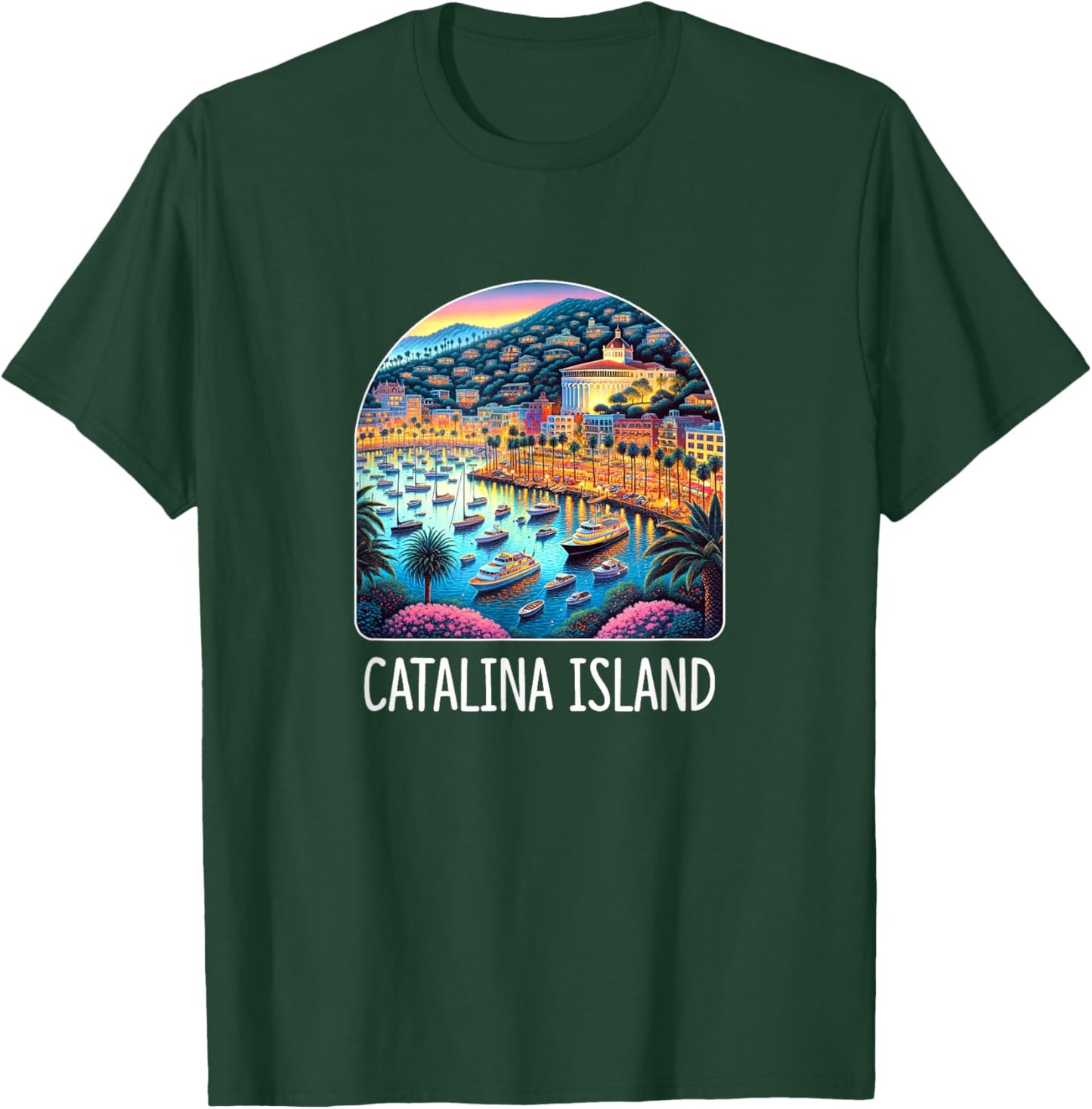 Catalina Island - California Avalon Bay Sunset T-Shirt - T-Shirt | Forest