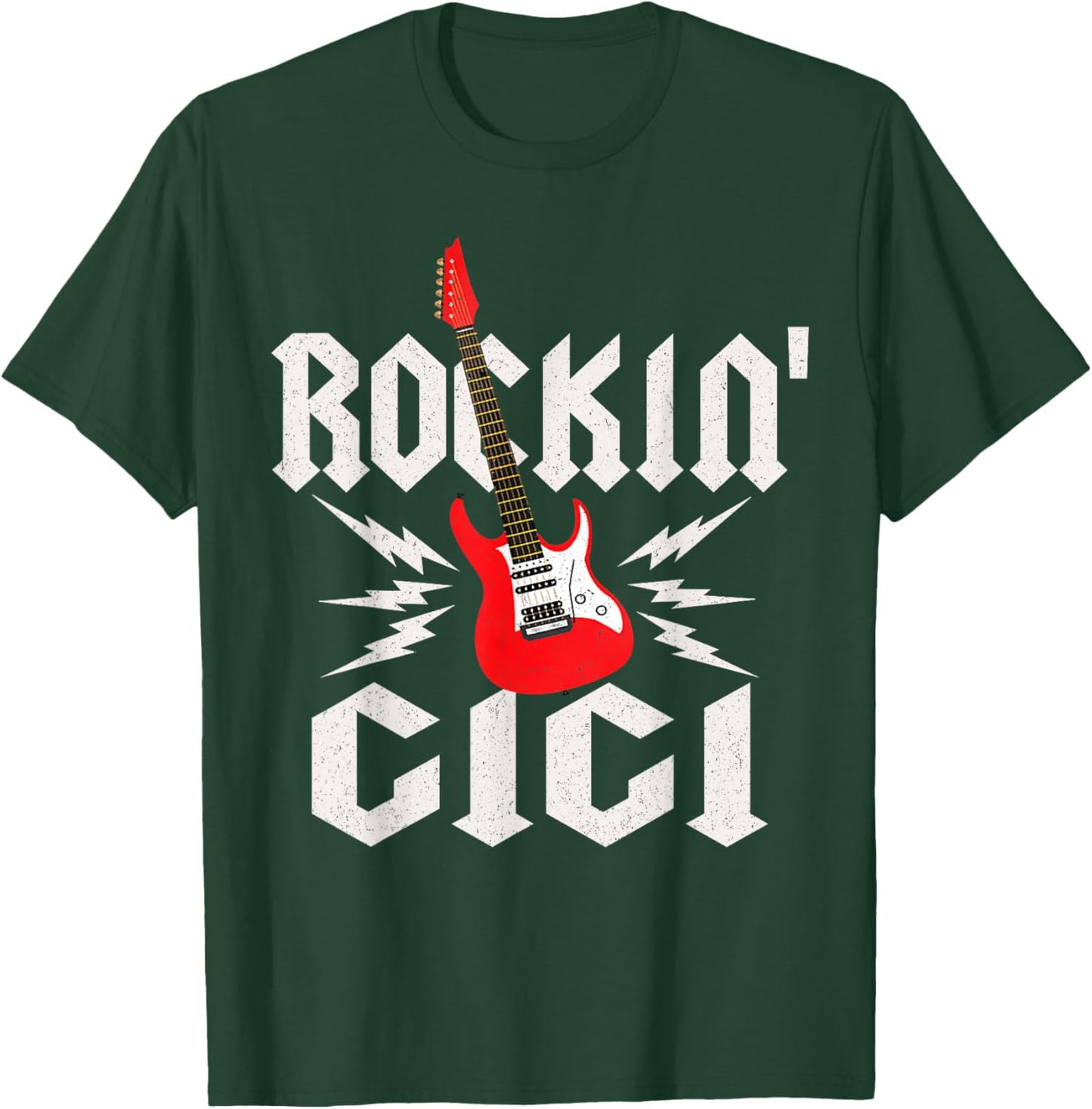 Gigi Rockin One Birthday Family Matching Rock Guitar T-Shirt - T-Shirt | Forest