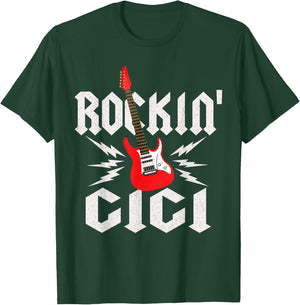 Gigi Rockin One Birthday Family Matching Rock Guitar T-Shirt - T-Shirt | Forest