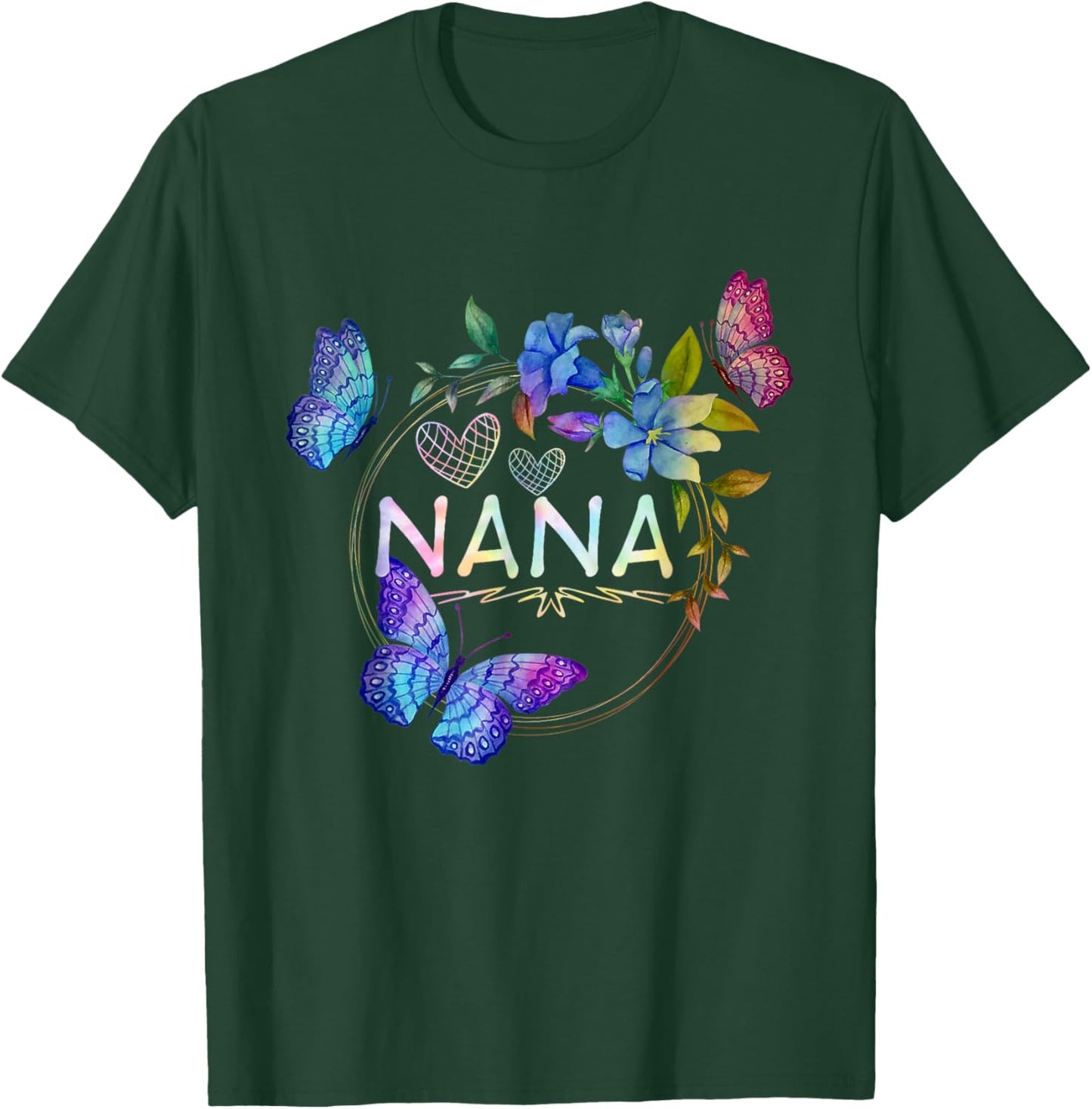 Nana shirt with butterflies Mother's Day Tie Dye T-Shirt - T-Shirt | Forest