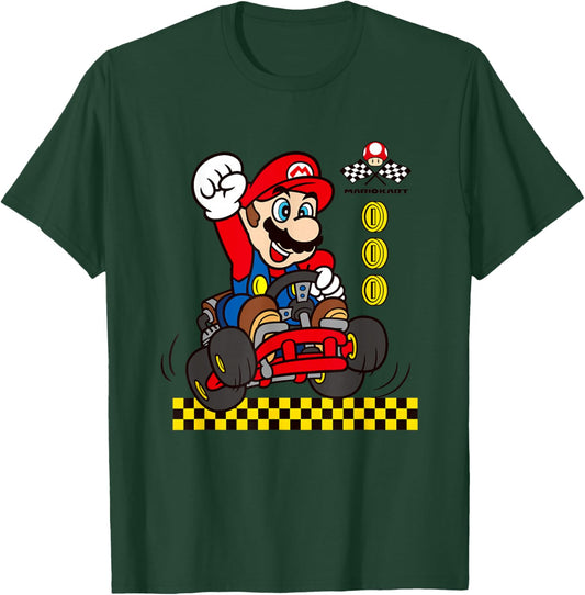 Mario Kart Gold Coin Vintage Race Car Mario T-Shirt - T-Shirt | Forest
