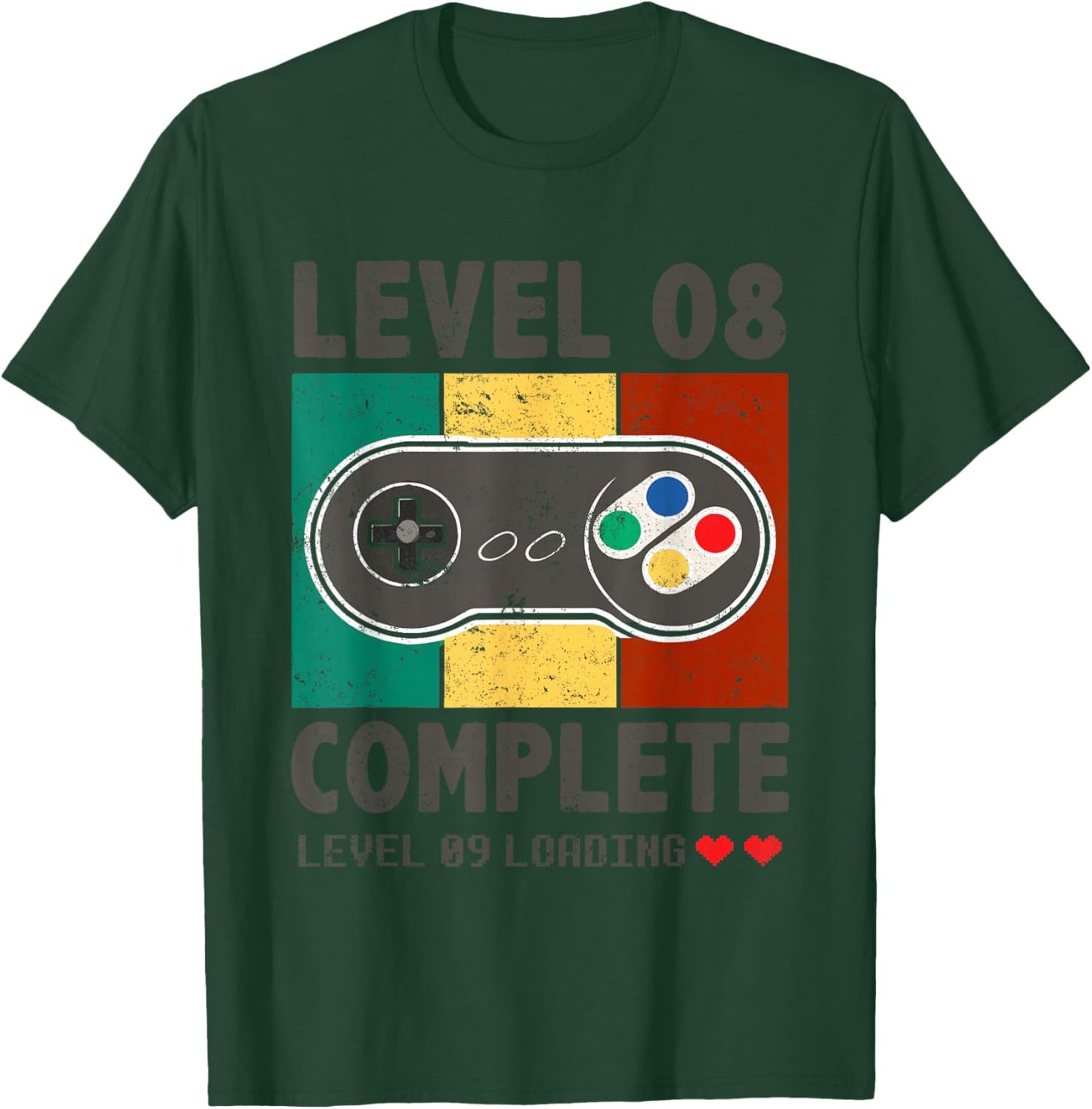 8th Wedding Anniversary 8 Years Retro Level 8 Complete T-Shirt - T-Shirt | Forest
