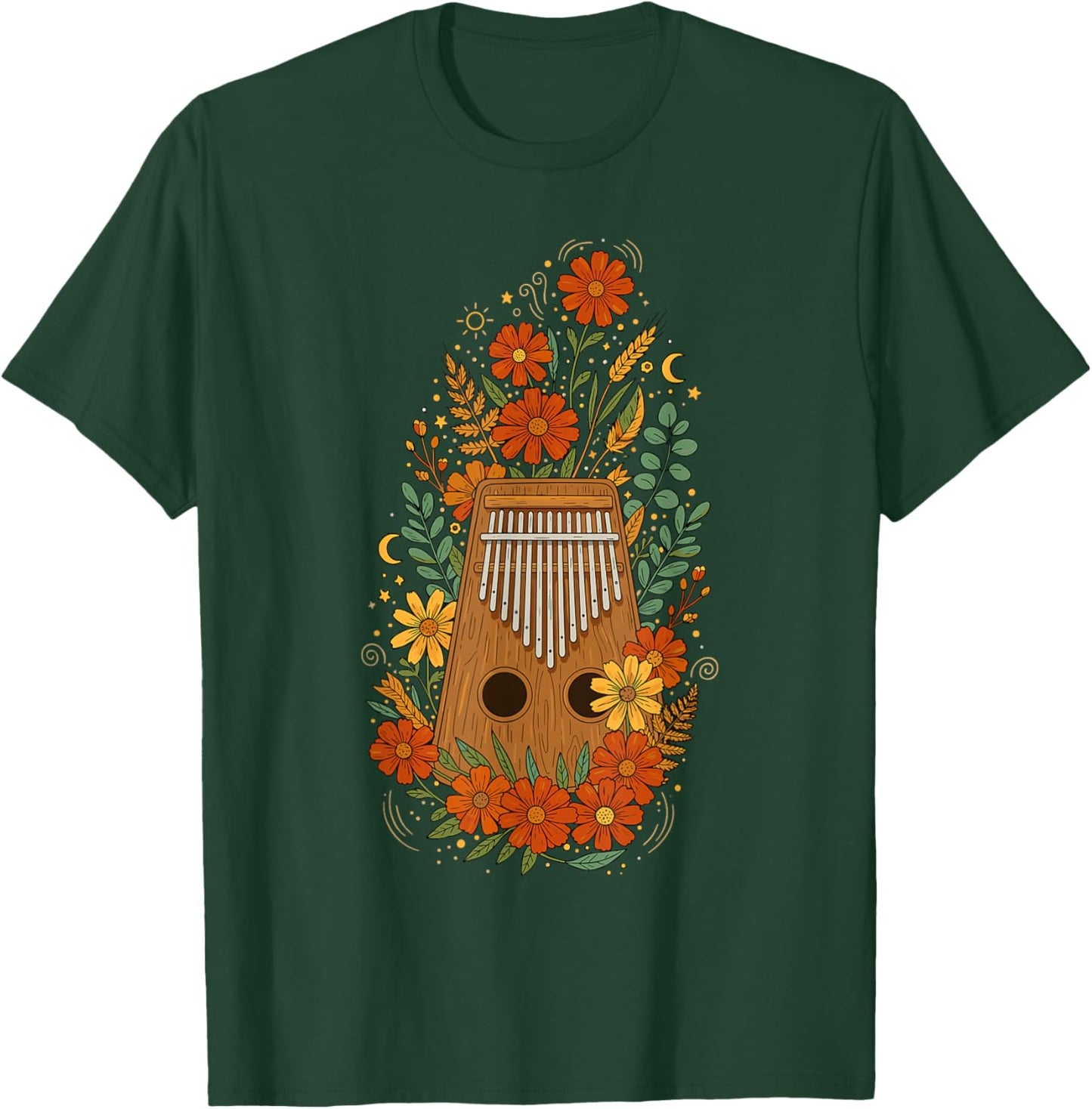 Boho Floral Kalimba T-Shirt - T-Shirt | Forest