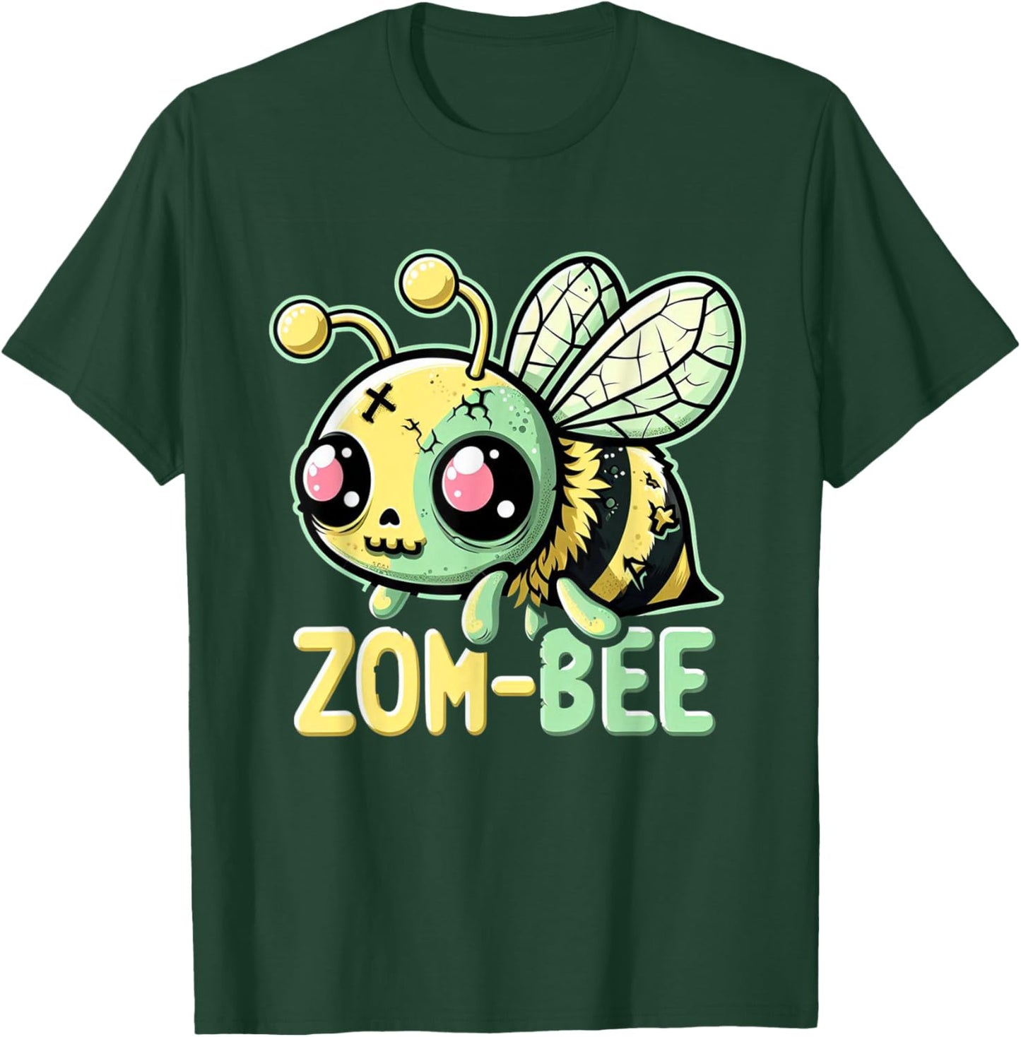 Zom-Bee Adorably Creepy Zombie Bee Cartoon Halloween T-Shirt - T-Shirt | Forest